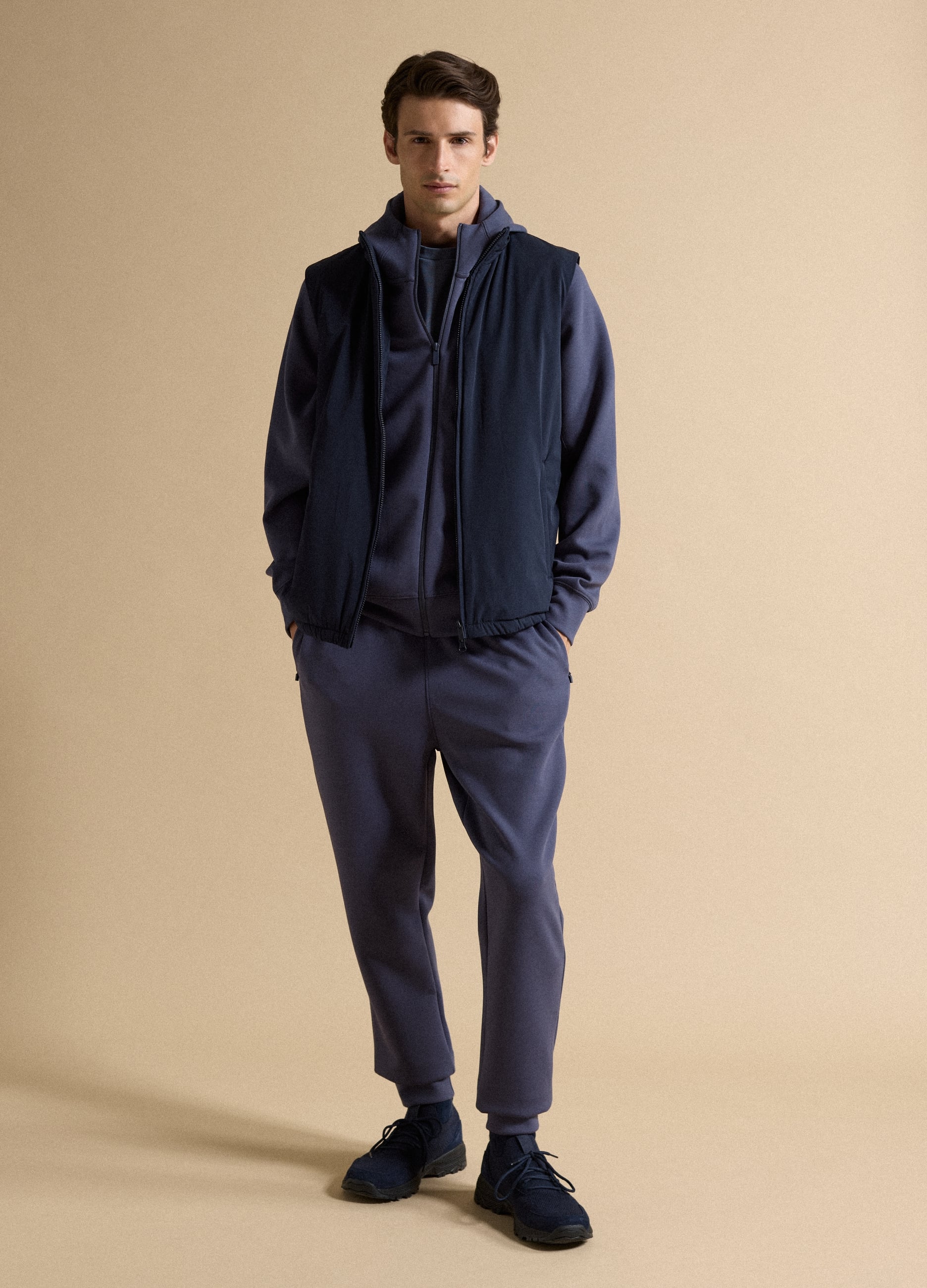 Piombo Tech, Gilet Blu In Tessuto Elasticizzato Con Zip, Uomo, Blu, Taglia: XXL