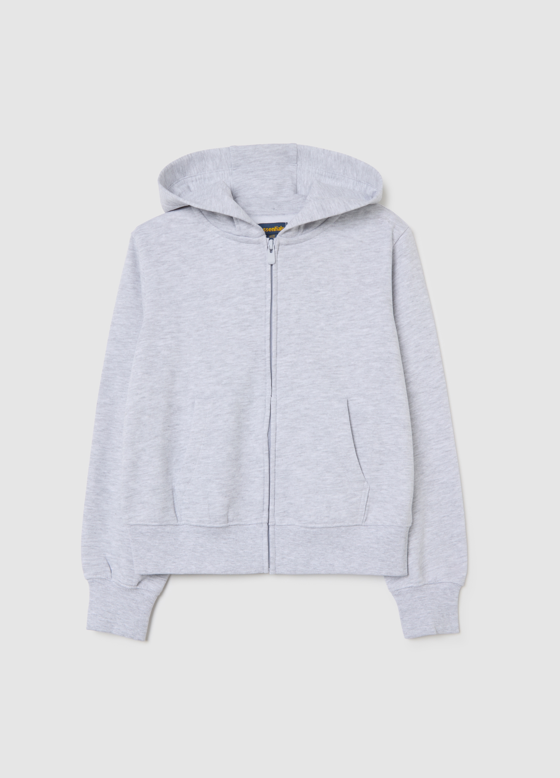 OVS KIDS, Felpa Grigia Da Ragazza In Puro Cotone Regular Fit Con Zip, Niña, Gris claro, Talla: 14-15