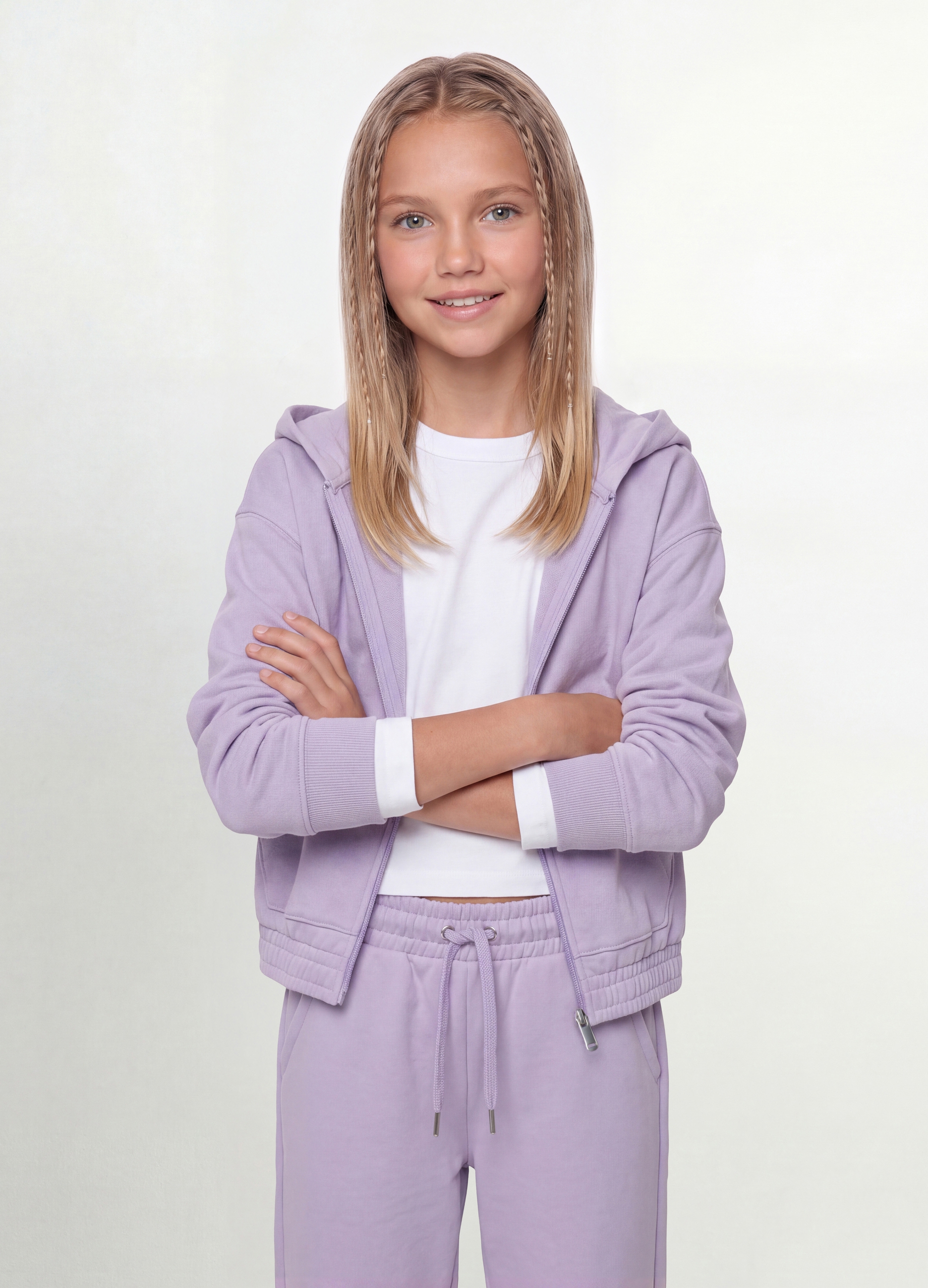 OVS KIDS, Felpa Viola Con Cappuccio In Cotone Organico, Bambina, Viola, Taglia: 13-14