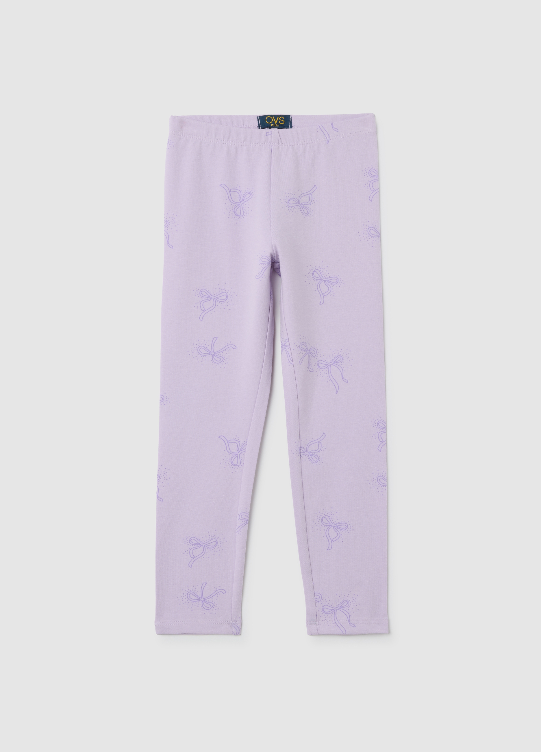Leggings Da Bambina In Cotone Viola Elasticizzato, Niña, Lila claro, Talla: 8-9