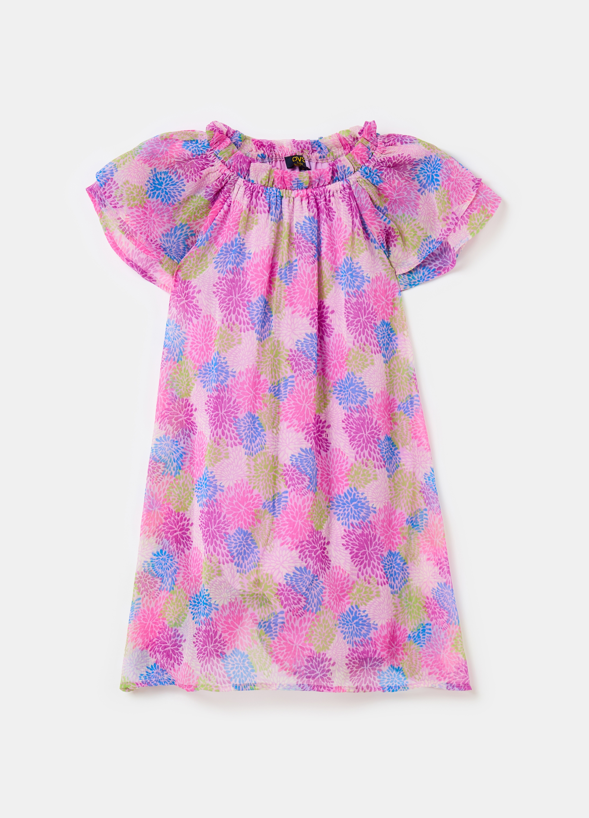 OVS, Abito In Fantasia Floreale, Bambina, Multicolor, Taglia: 3-4