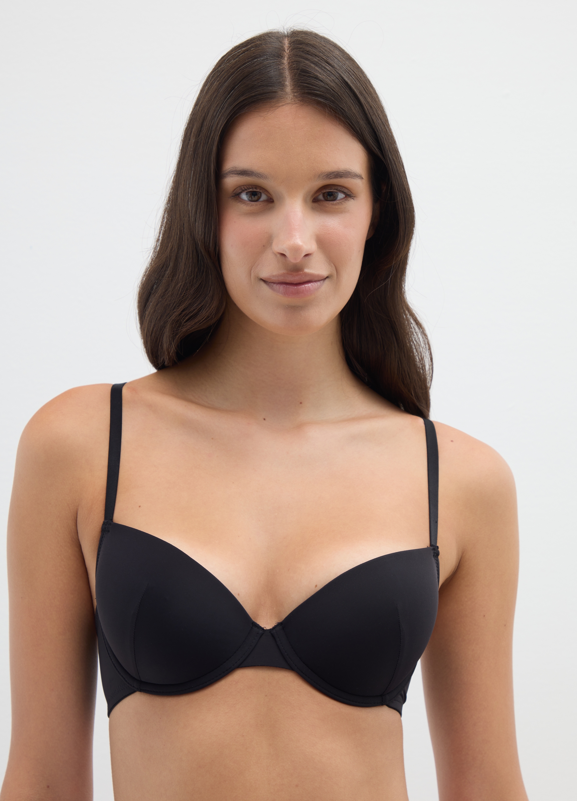 OVS, Reggiseno A Balconcino In Tessuto Elasticizzato Nero, Donna, Nero, Taglia: 2C