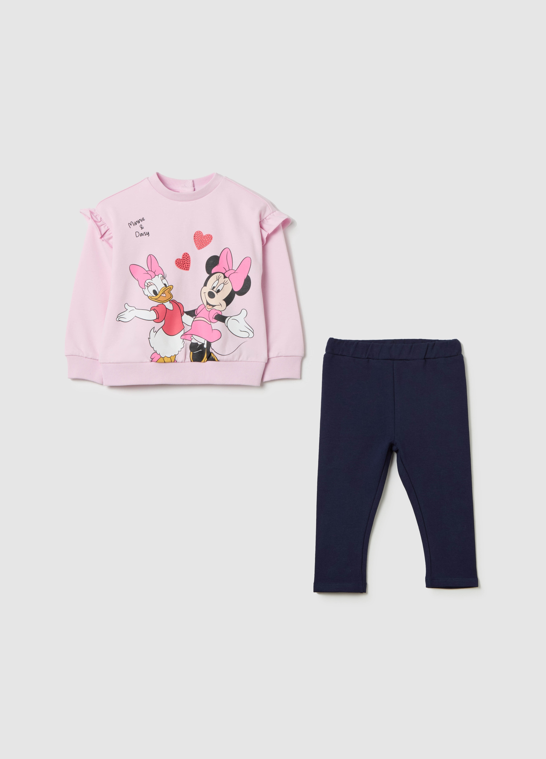 FAGOTTINO, Pack Jogging Con Estampado Daisy Y Minnie, Niña, Azul/rosa, Talla: 9-12