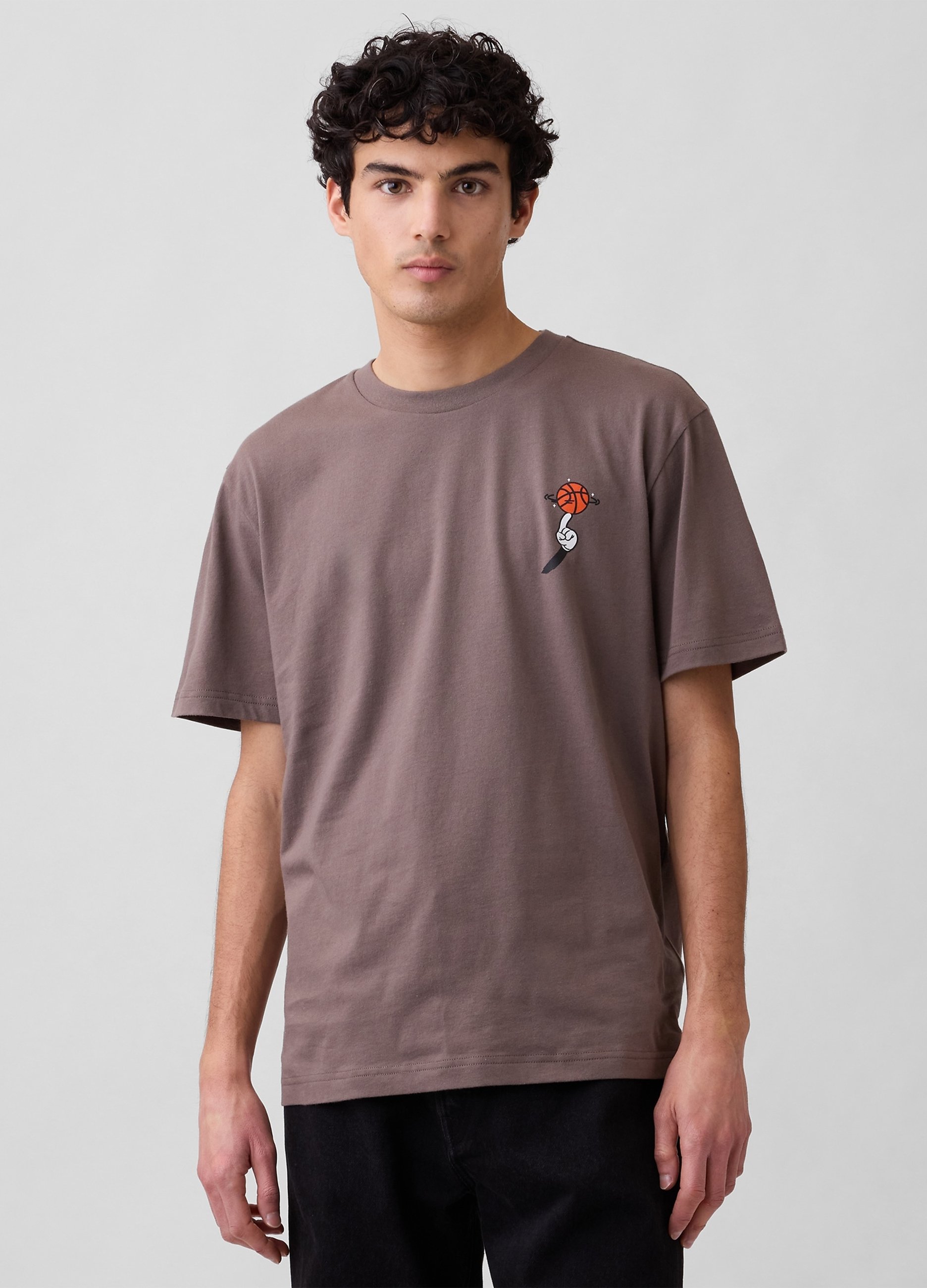 GAP, T-shirt In Puro Cotone Con Stampa, Uomo, Marrone, Taglia: M