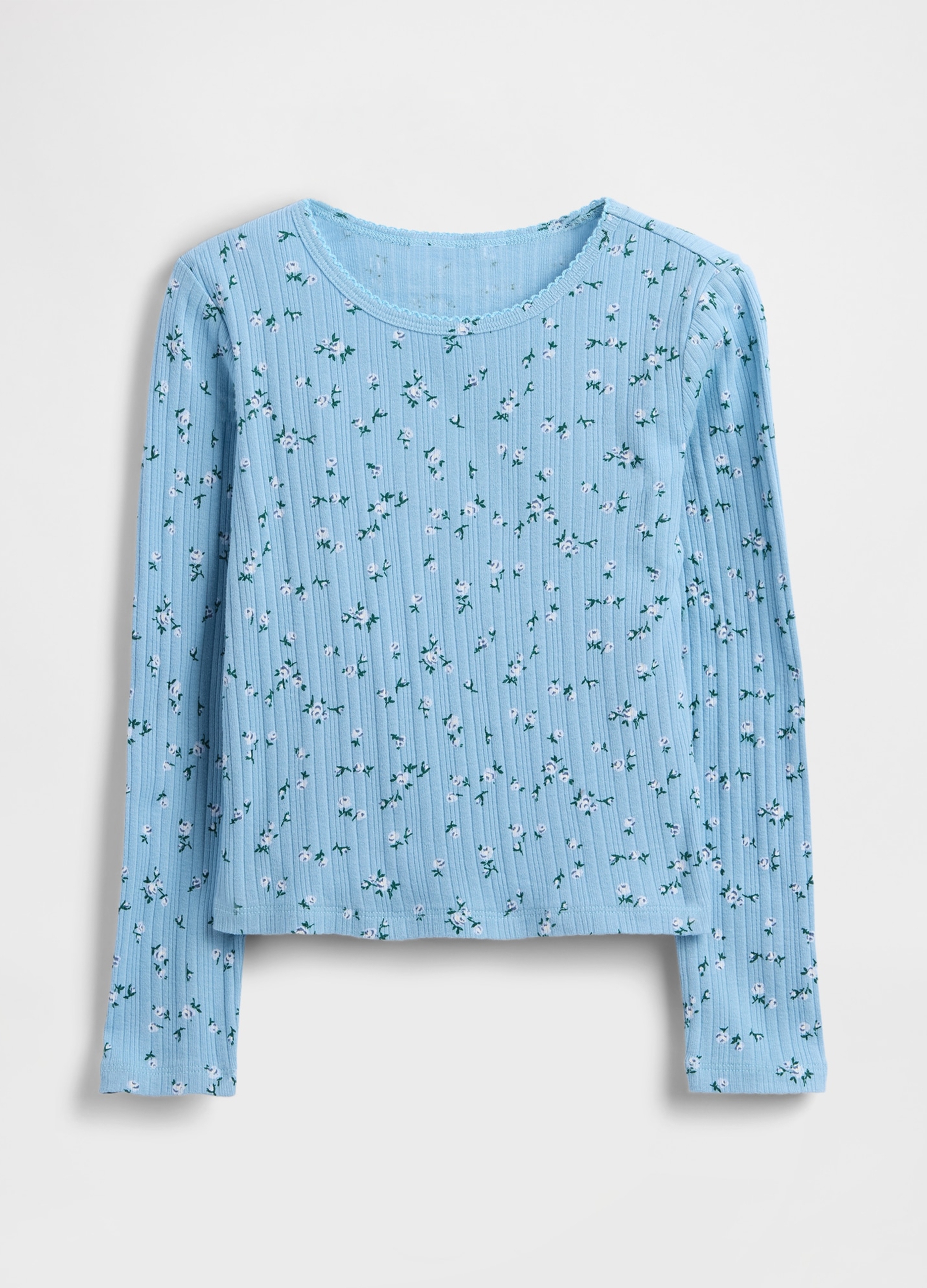 GAP KIDS, T-shirt A Maniche Lunghe Con Fantasia, Bambina, Azzurro, Taglia: XL