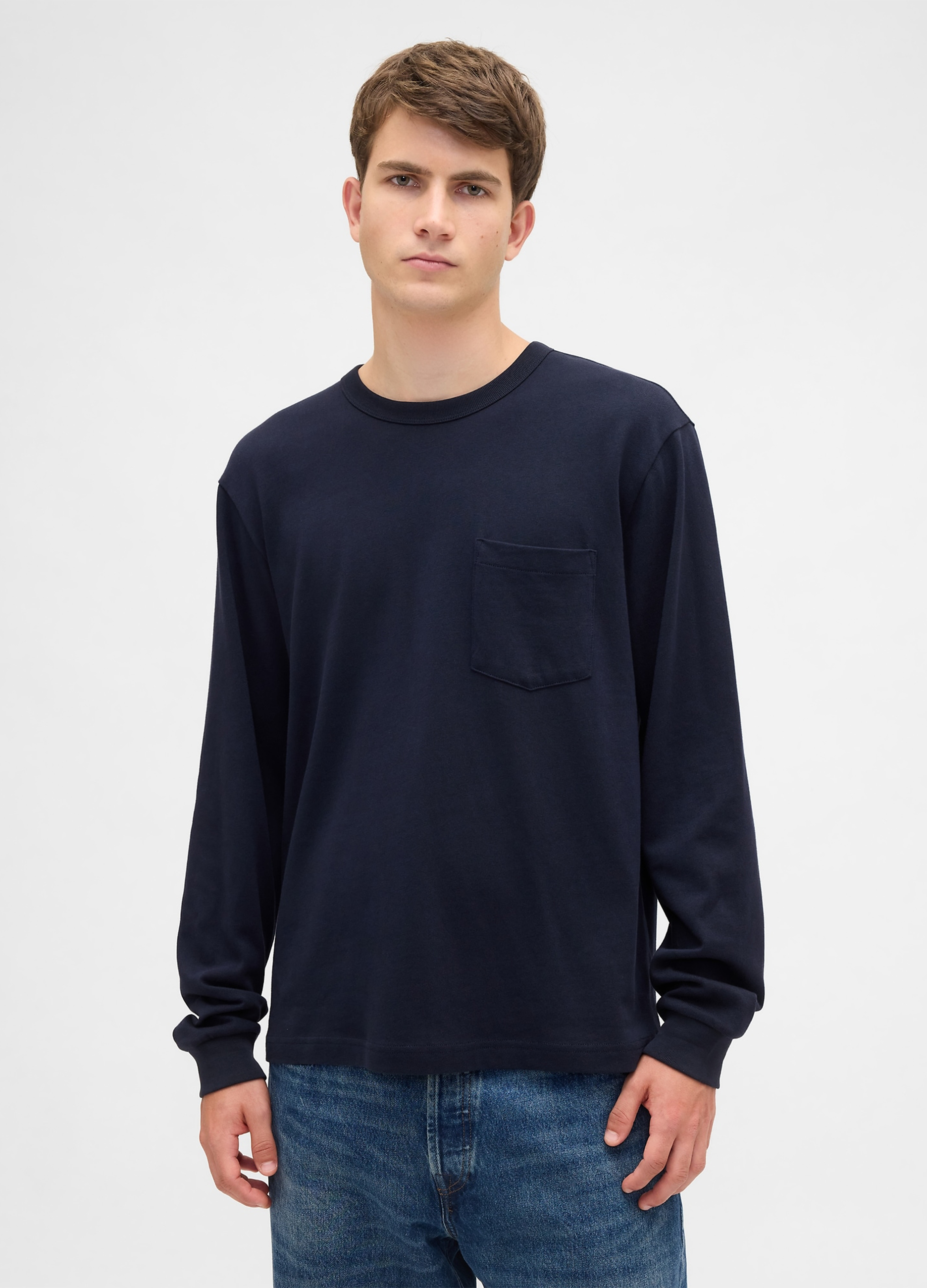 GAP, Maglia A Maniche Lunghe, Uomo, Blu, Taglia: L