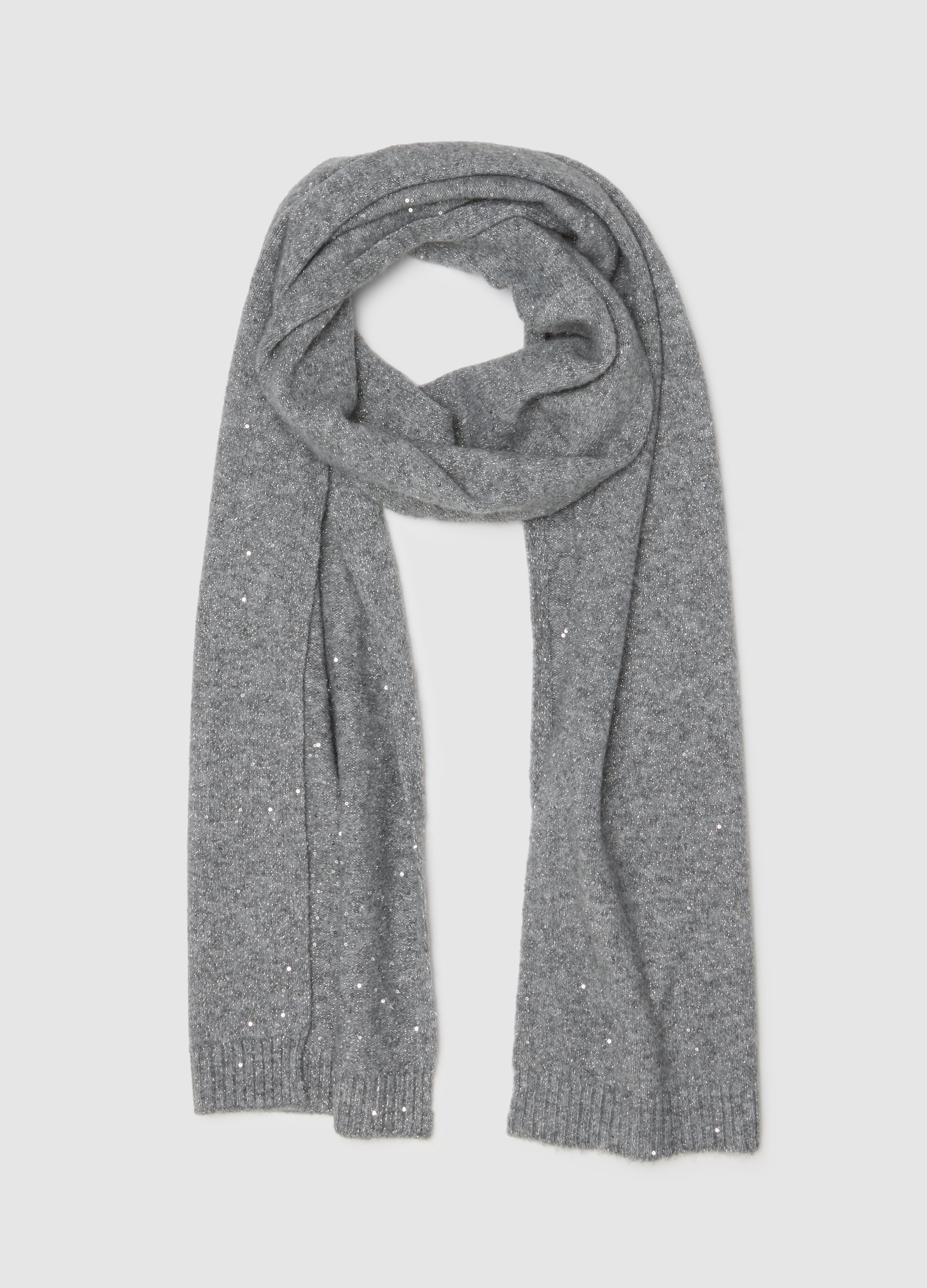 OVS, Sciarpa Grigia Con Glitter, Donna, Grigio, Taglia: ONE SIZE