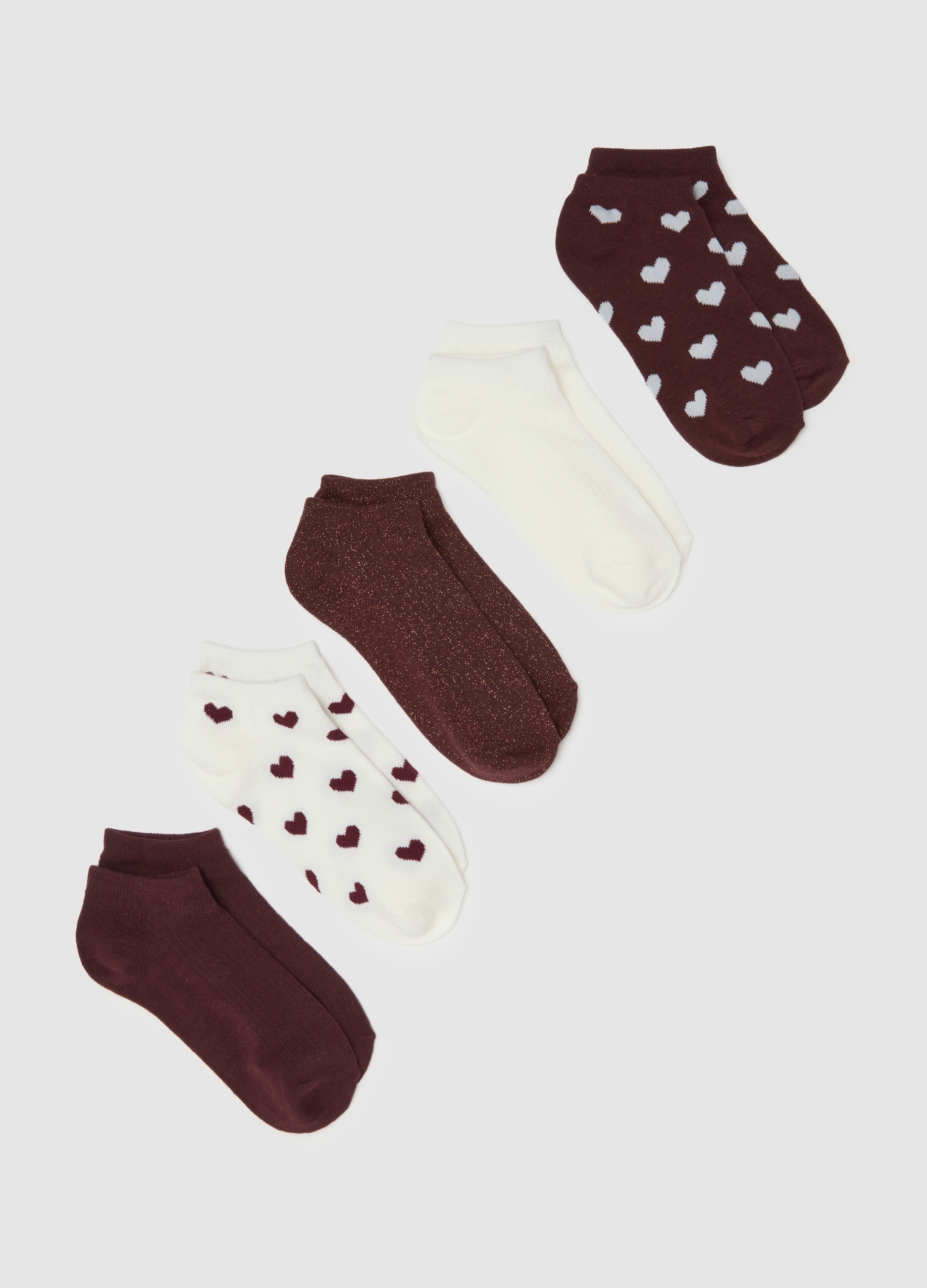 OVS, Multipack Di Cinque Calzini Multicolor In Misto Cotone, Donna, Multicolor, Taglia: 39-41