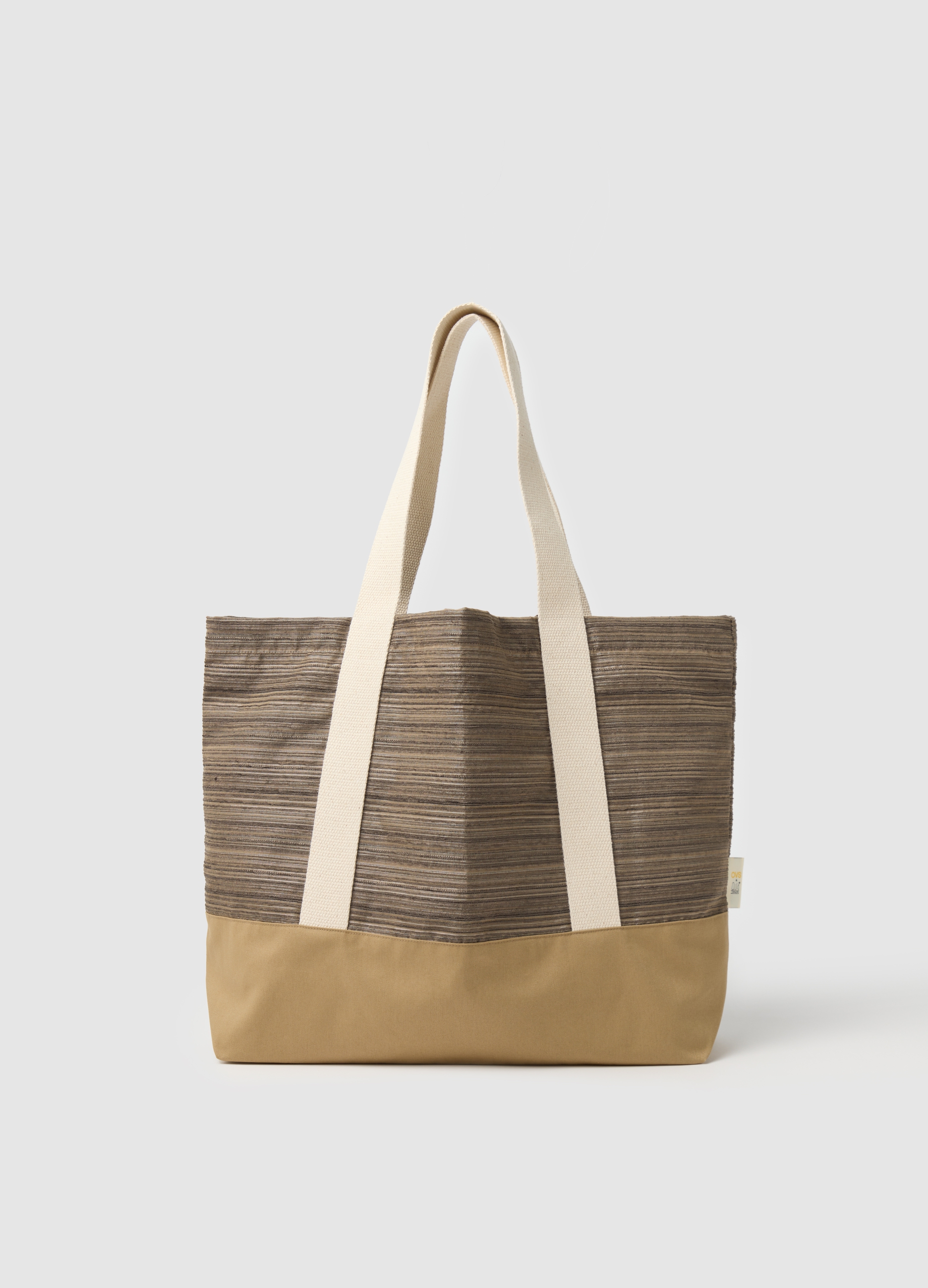 OVS, Bolso Multicolor Para Mujer Con Detalles A Rayas Quid, Mujer, Marrón beige