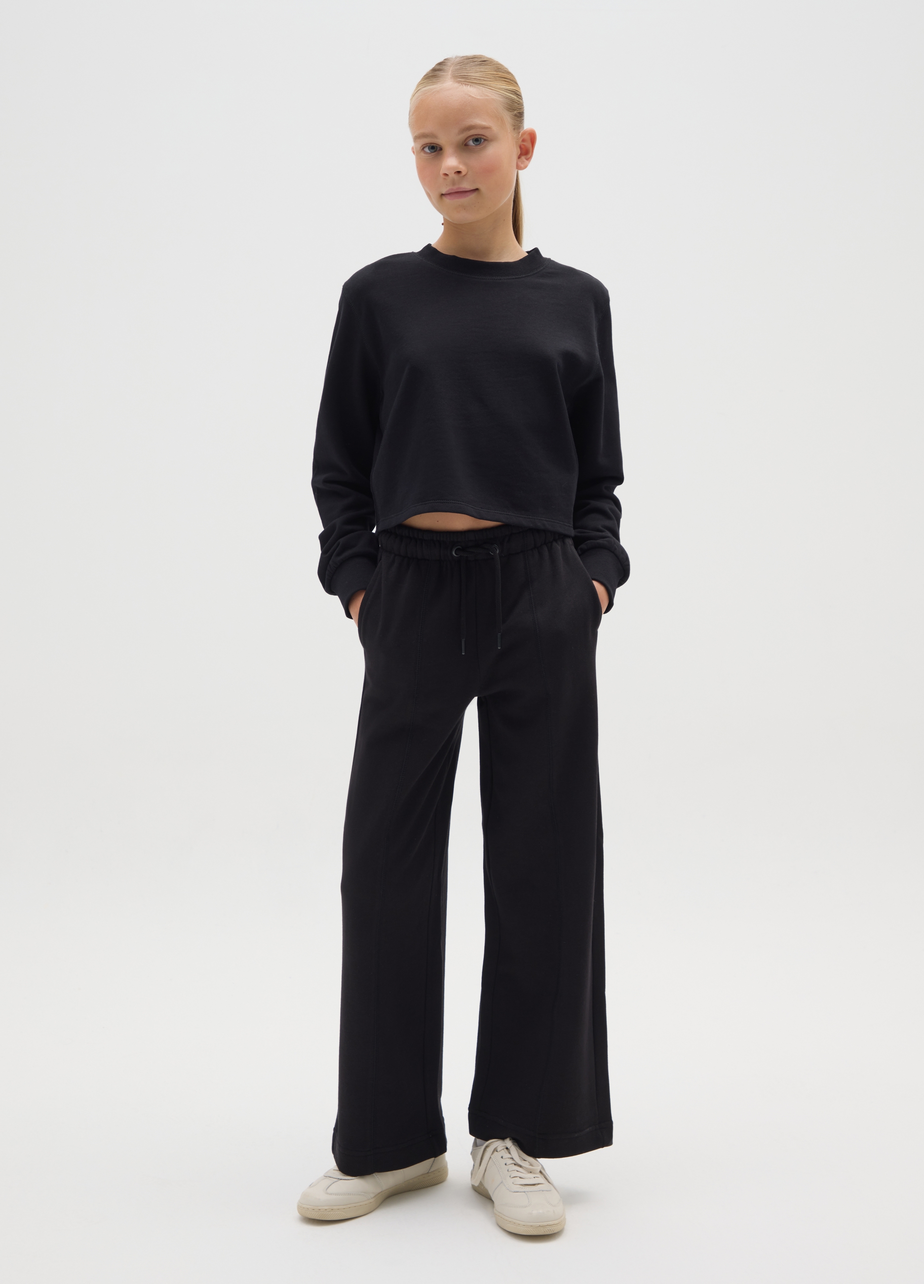 OVS KIDS, Pantalones De Niña En Algodón Negro Regular Fit, Niña, Gunmetal, Talla: 13-14