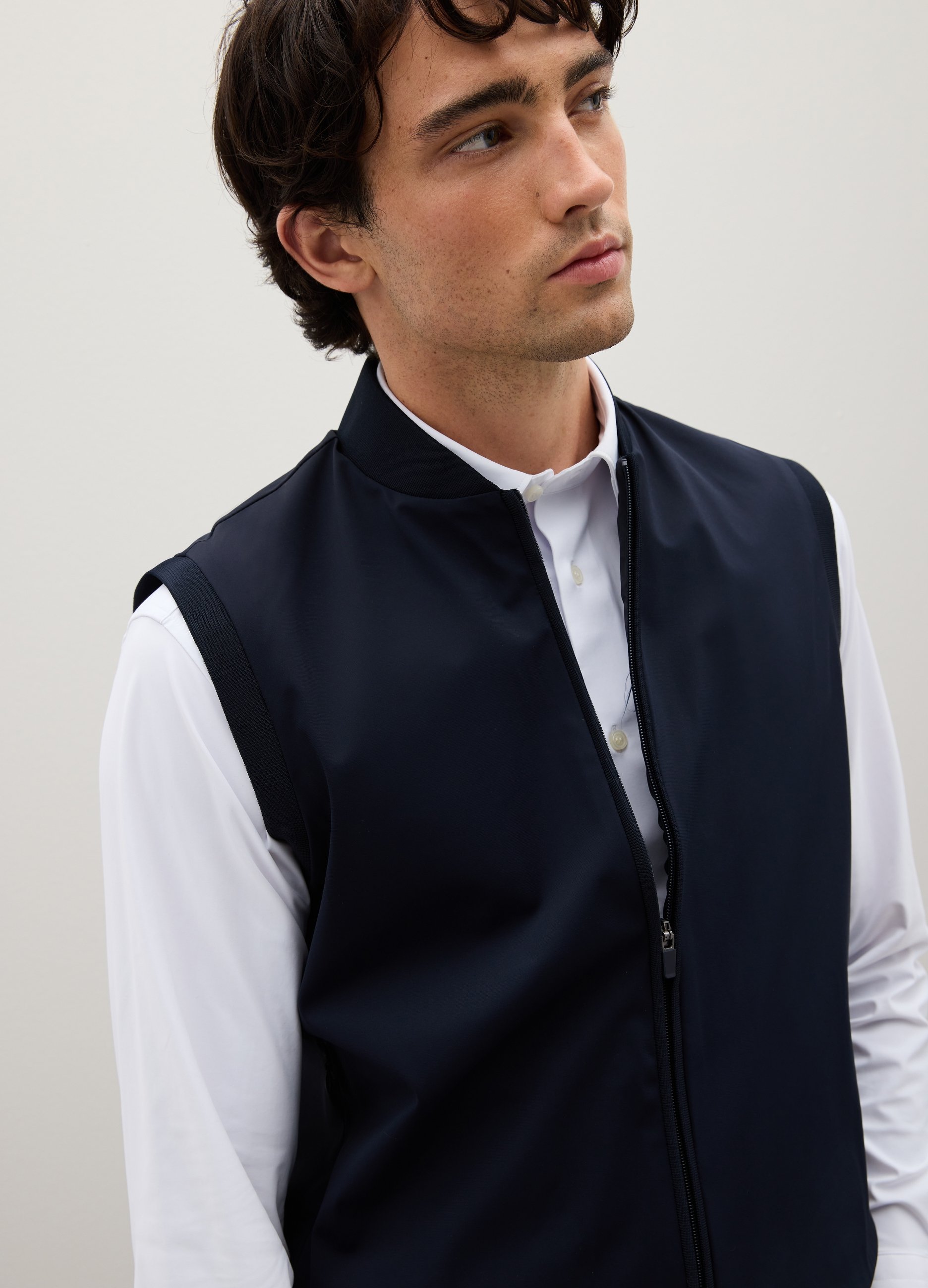 OVS, Chaleco Azul De Tejido Elástico Ajuste Regular, Hombre, Azul oscuro, Talla: 38