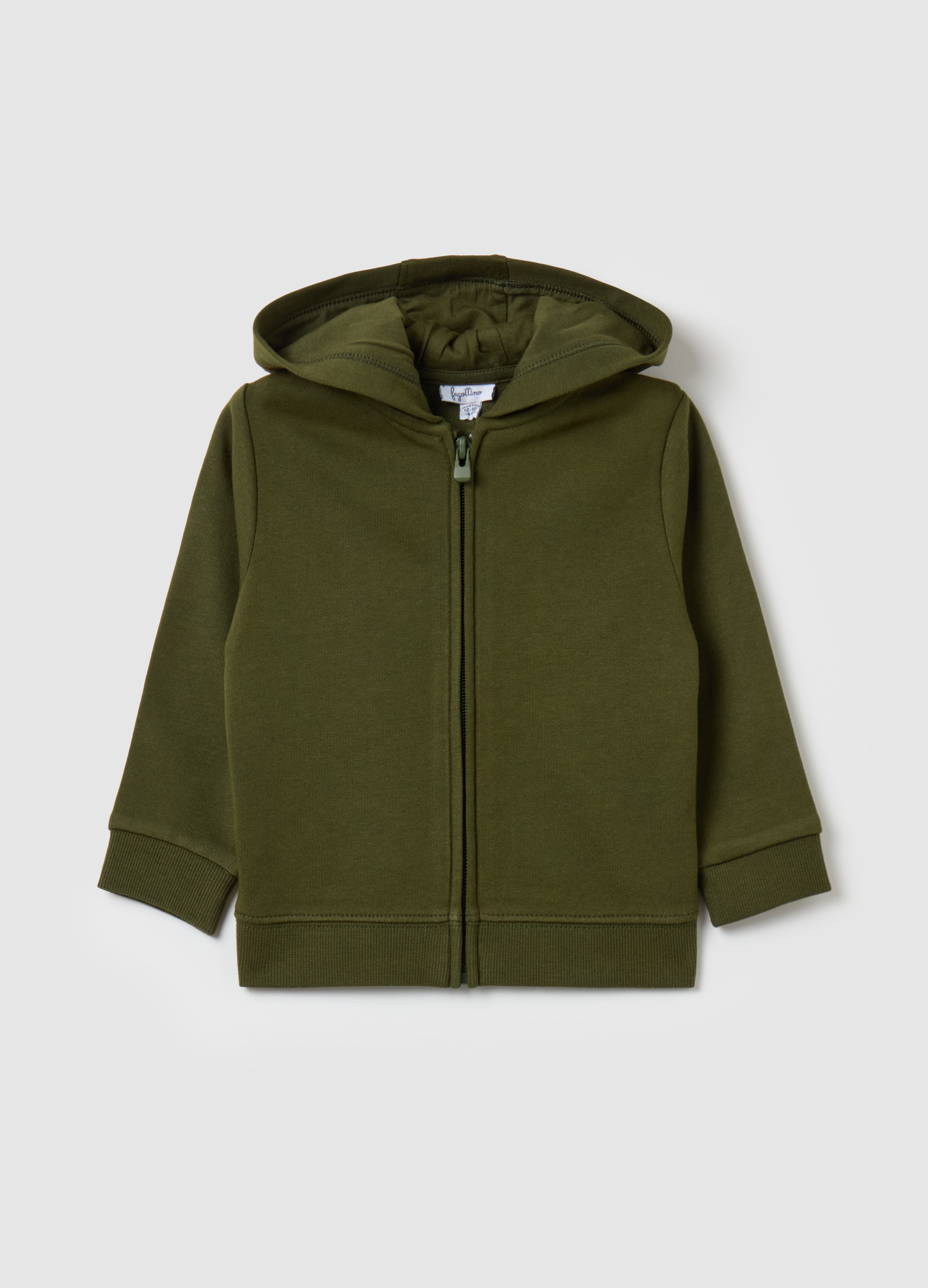 FAGOTTINO, Sudadera Con Cremallera De Felpa Con Capucha, Niño, Verde militar, Talla: 30-36