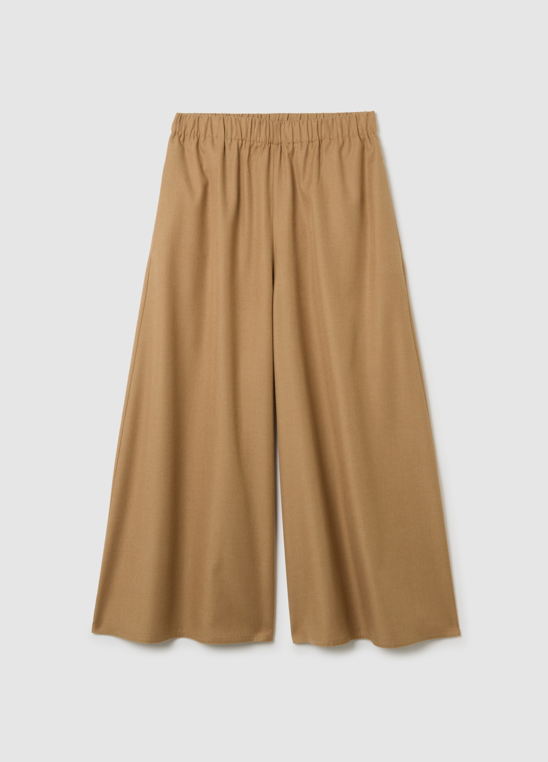 Piombo Contemporary, Pantalones Beige De Pierna Ancha De Corte Relajado, Mujer, Beige Jaspeado, Talla: 38