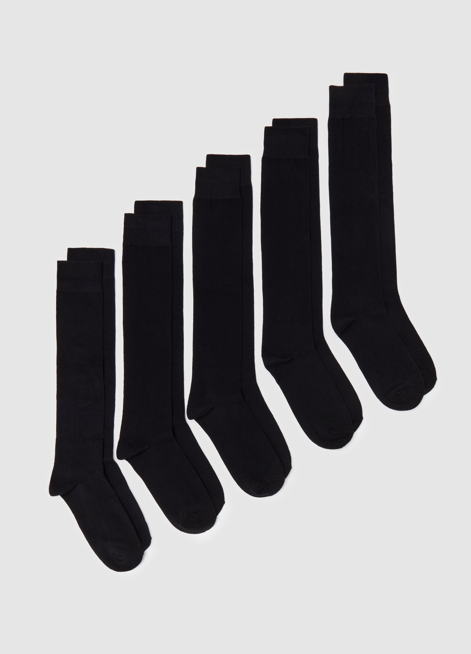 OVS , Tripack Calze Lunghe Stretch, Uomo, Nero, Taglia: 38-42