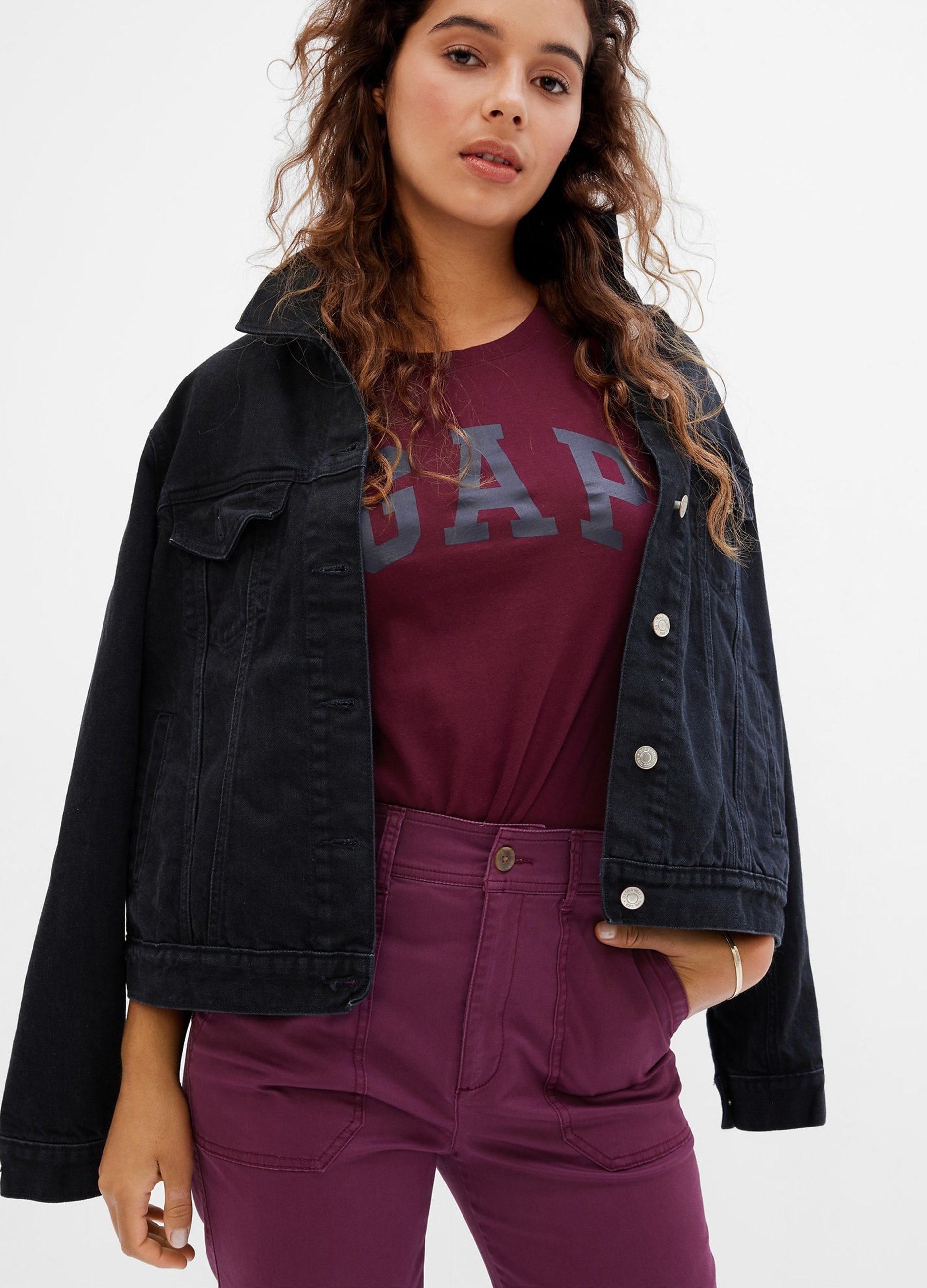 GAP, T-shirt In Jersey Con Stampa Logo, Donna, Rosso, Taglia: XS