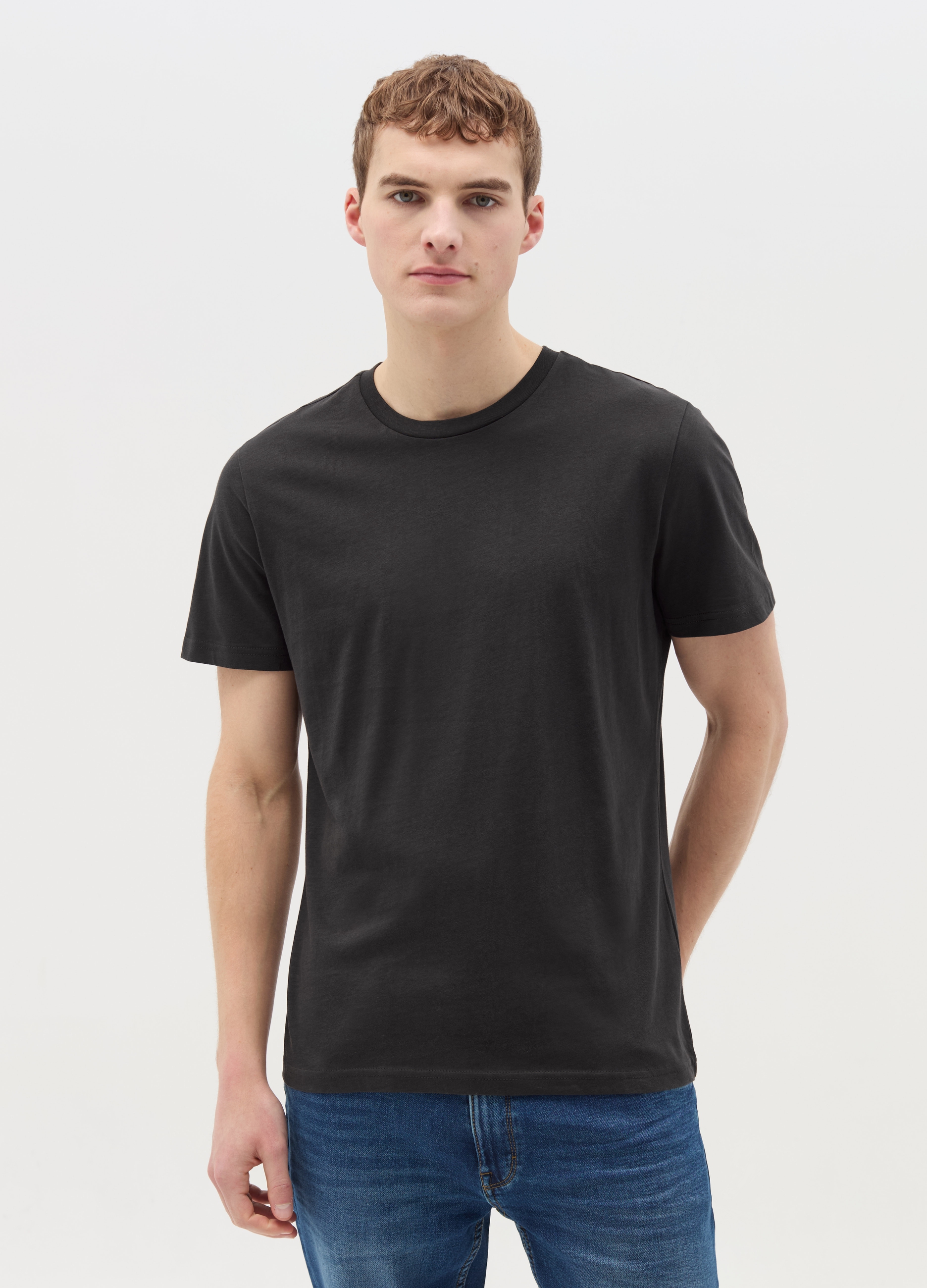 OVS , T-shirt Regular Fit In Cotone, Uomo, Grigio, Taglia: S