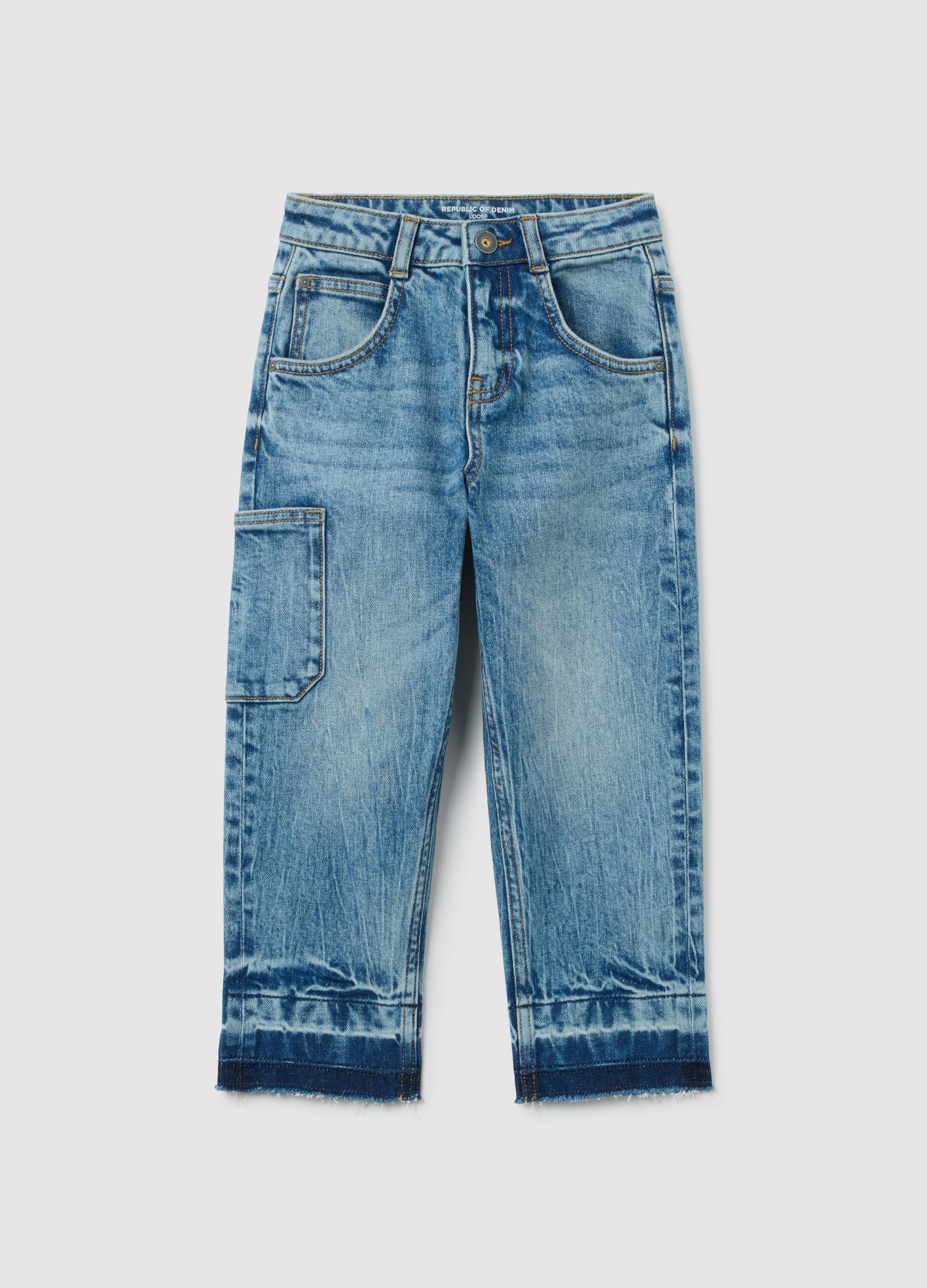 OVS KIDS, Jeans Da Bambino In Denim Loose Fit, Denim, Taglia: 7-8