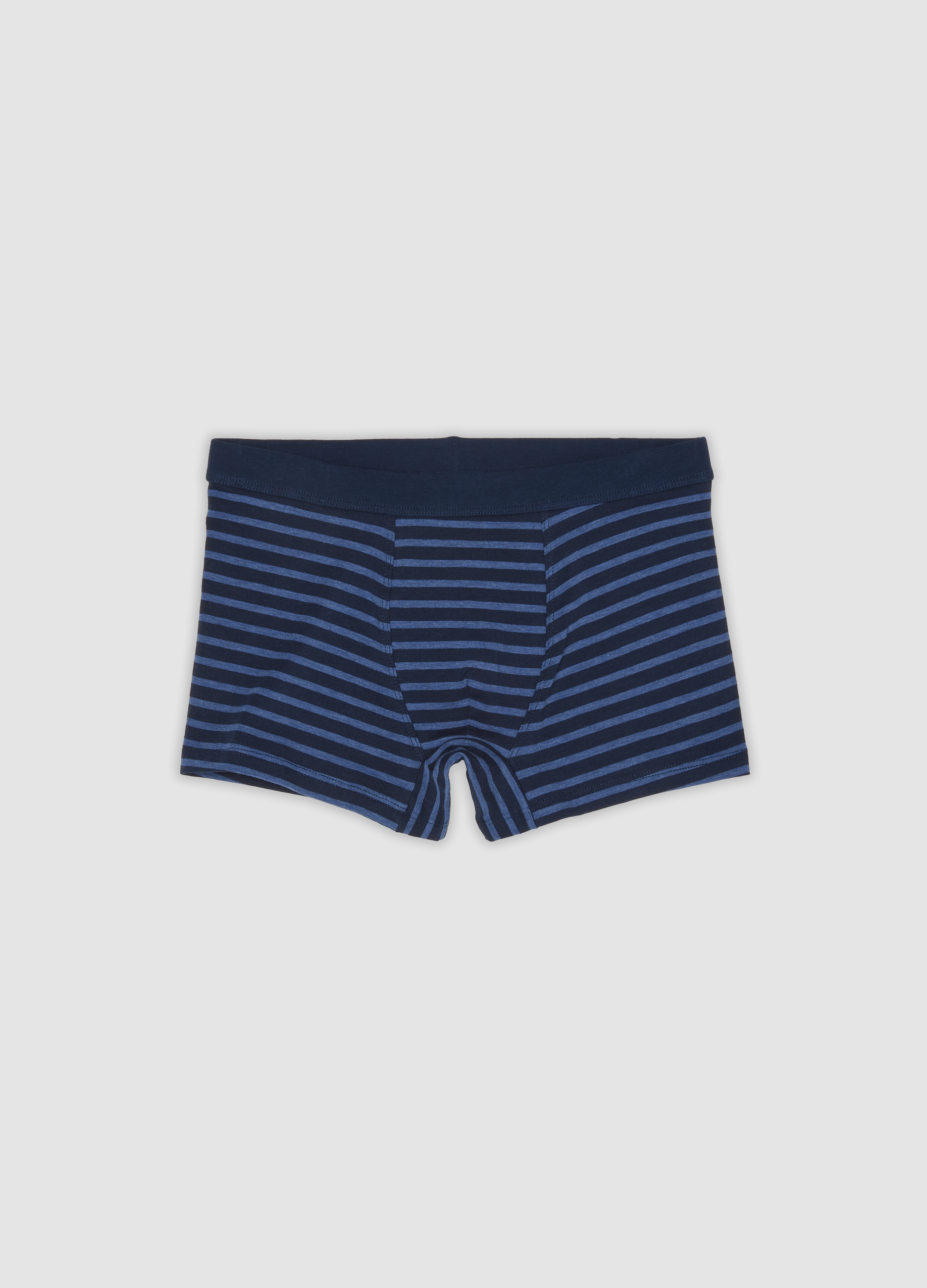 OVS KIDS, Boxer Midi Blu A Righe In Cotone Organico Elasticizzato Per Bambino, Blu, Taglia: 10-11