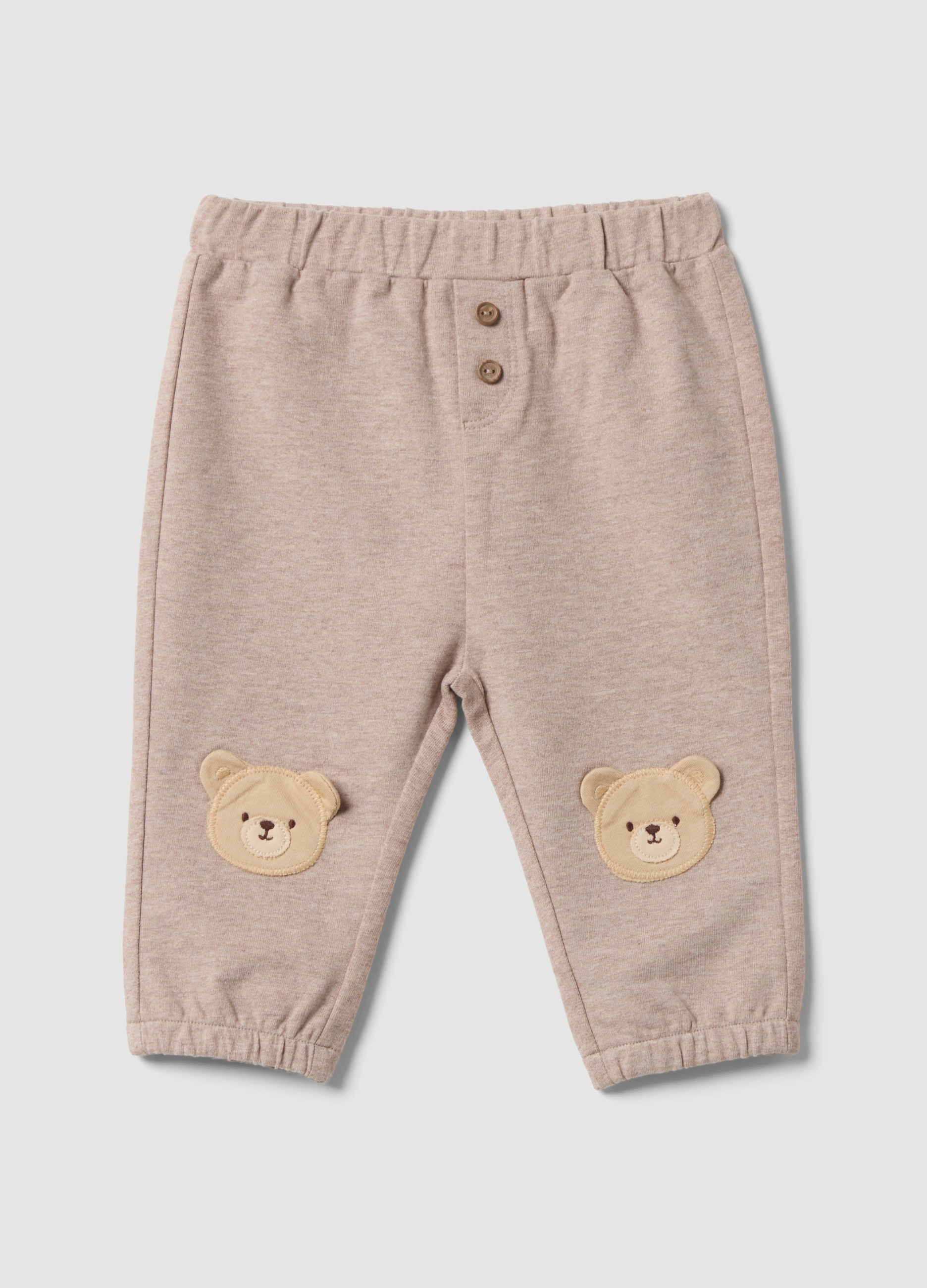 FAGOTTINO, Pantaloni Beige In Puro Cotone Organico Con Vita Elasticizzata Per Neonato, Beige, Taglia: 1-3