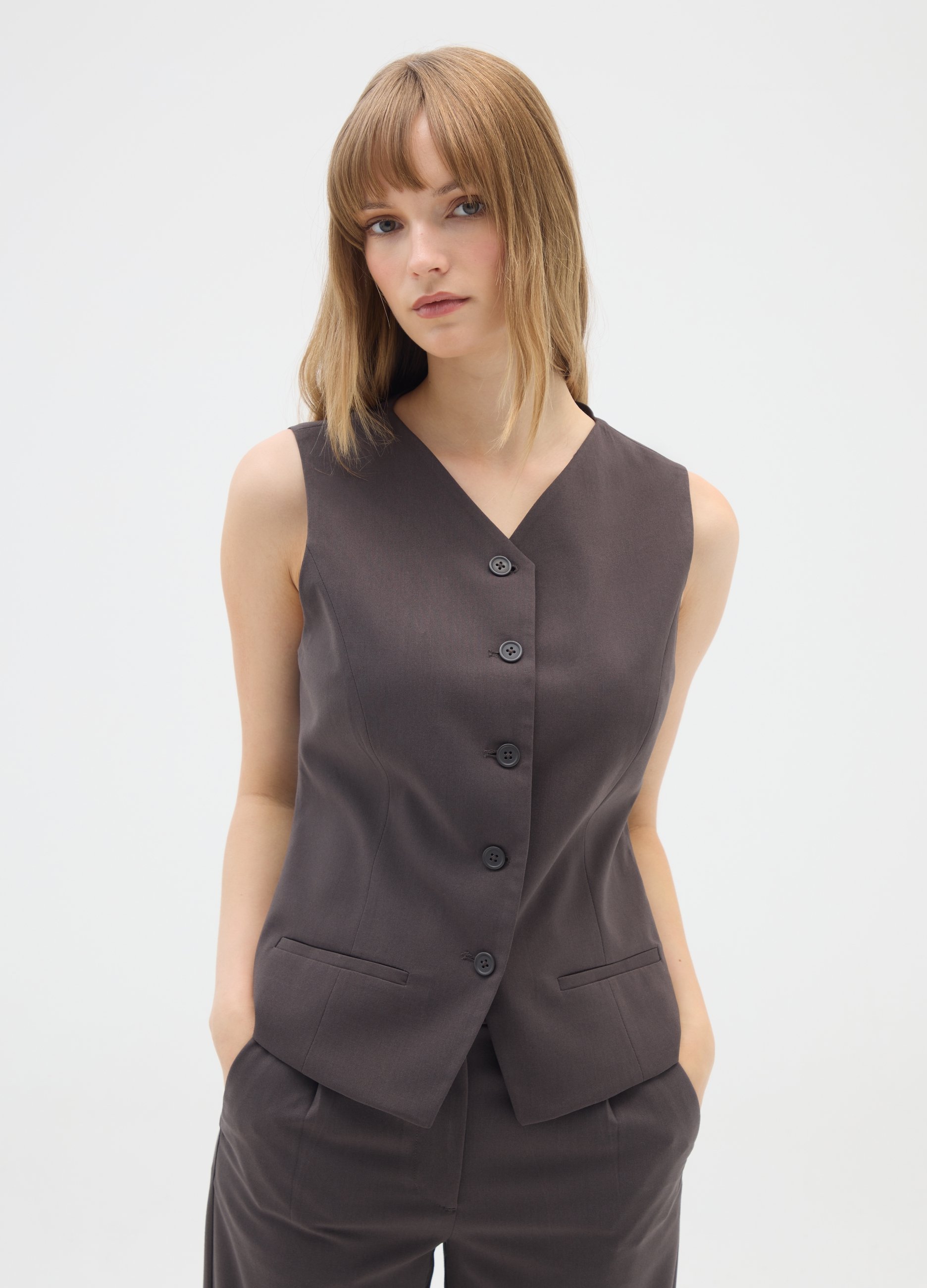 OVS, Blazer Ajustado Marrón, Mujer, Marrón, Talla: 34