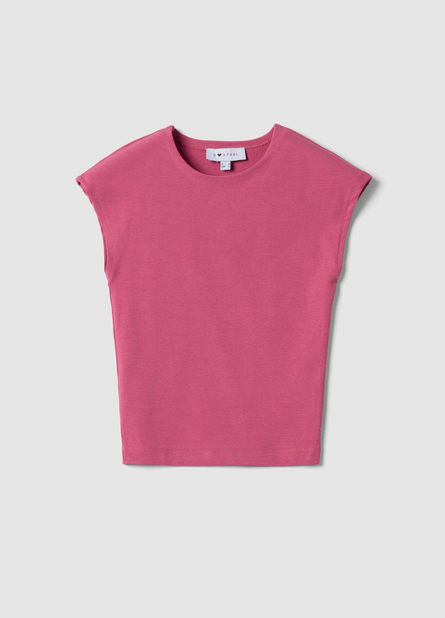 B.ANGEL, Camiseta De Tirantes Rosa Ajustada De Algodón Elástico, Mujer, Rosa Oscuro, Talla: 38