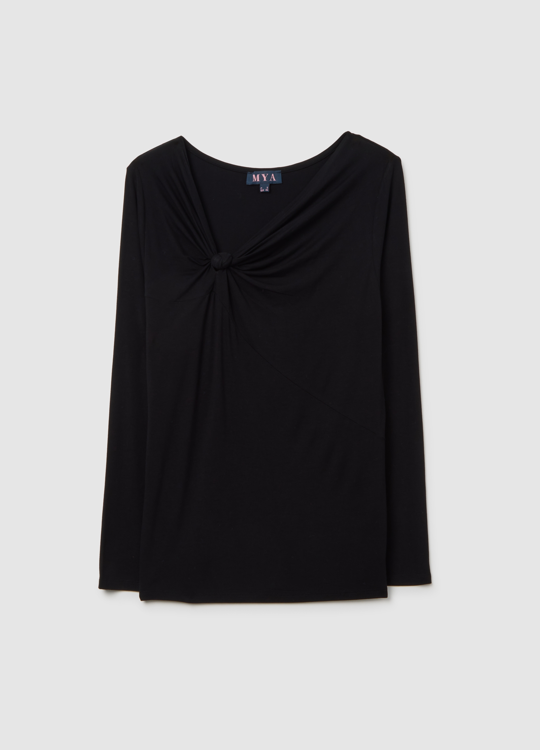 Maglia Nera Regular Fit Con Scollo A V, Mujer, Gunmetal, Talla: M