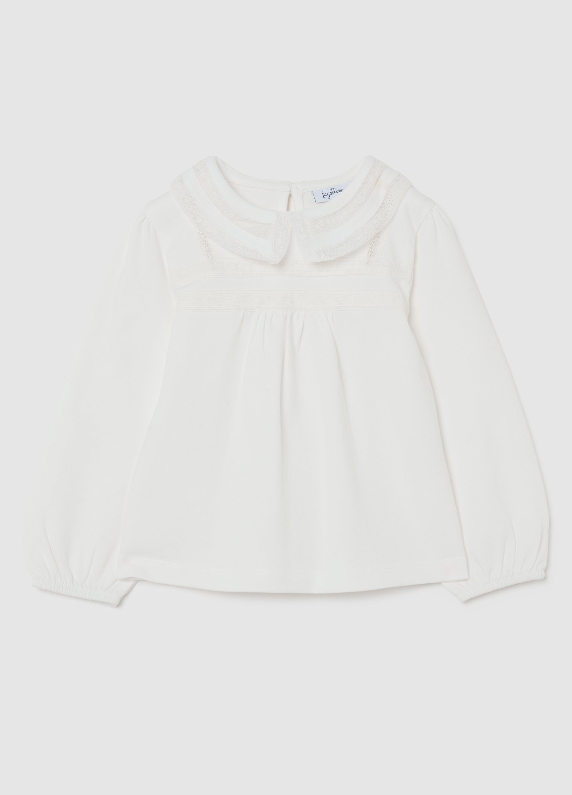 FAGOTTINO, Maglietta Bianca Da Bimba In Cotone Elasticizzato Regular Fit, Niña, Blanco suave, Talla: 18-24