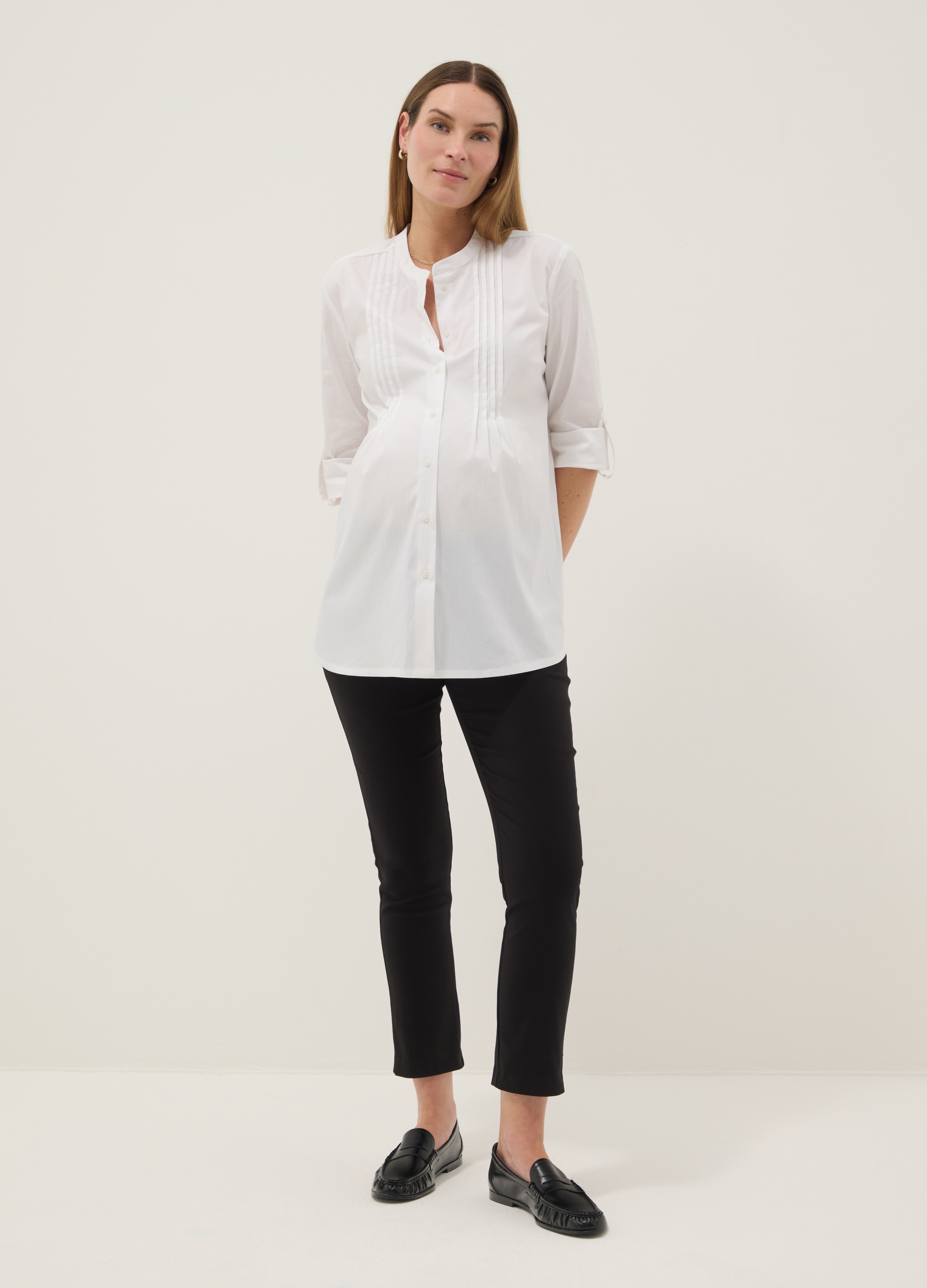 NICOL CARAMEL, Pantaloni Slim Premaman Marroni In Viscosa Elasticizzata, Donna, Marrone, Taglia: 46