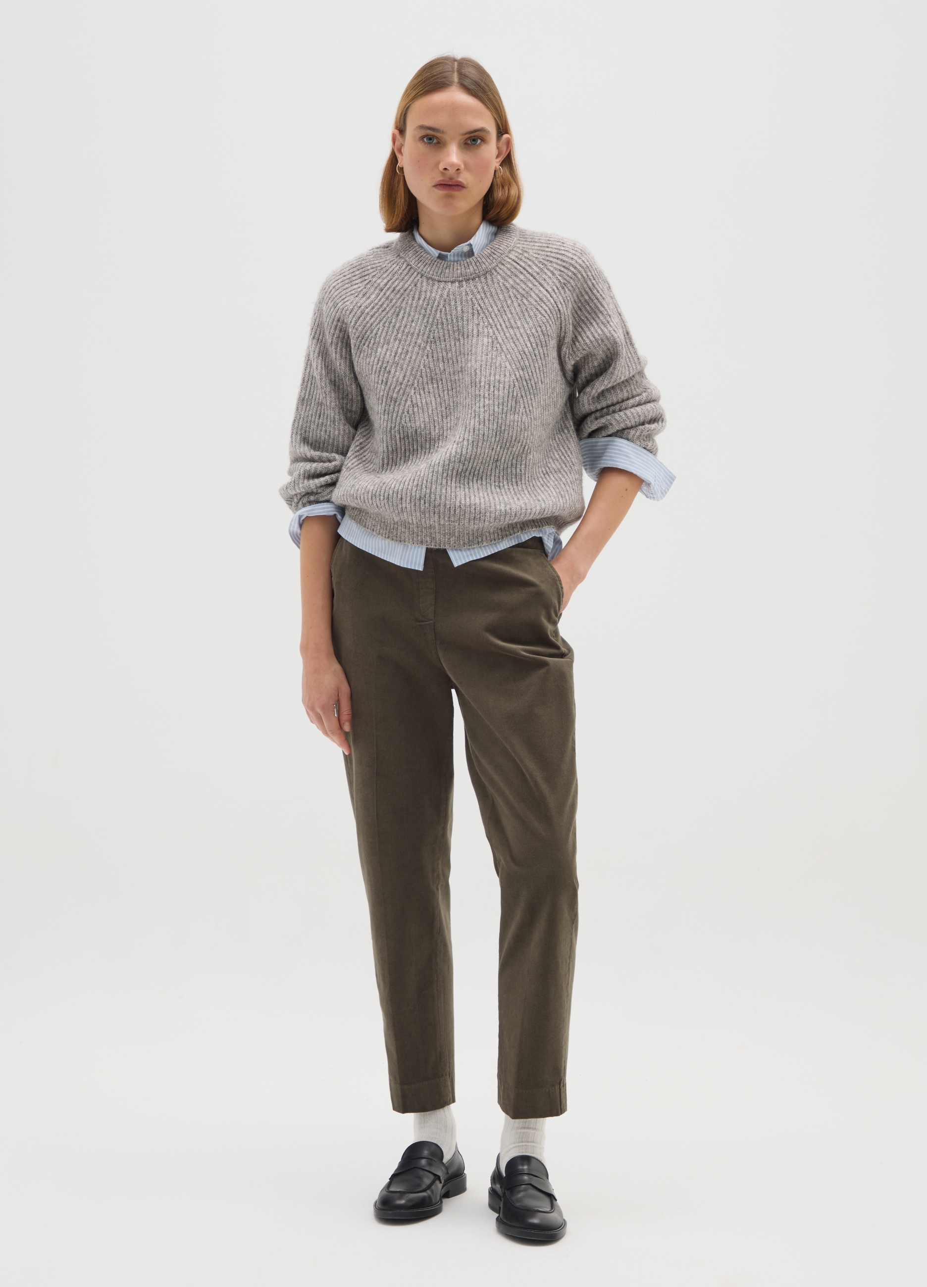 OVS, Pantaloni In Cotone Elasticizzato Verdi Regular Fit, Donna, Verde, Taglia: XL