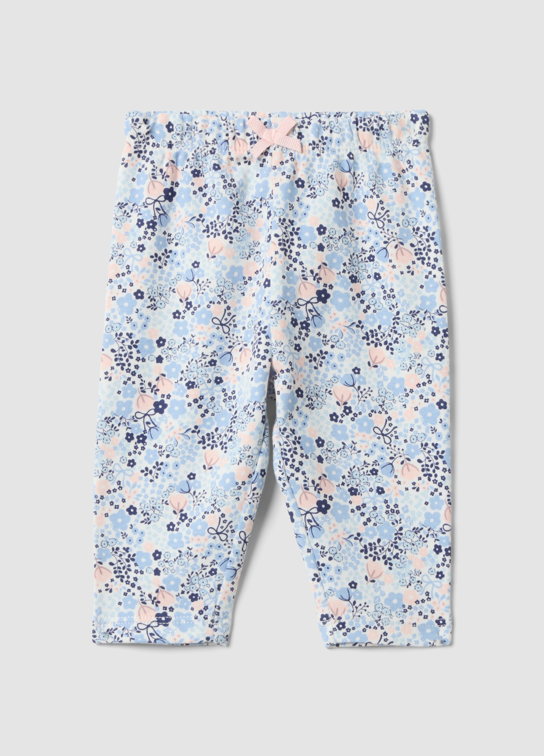 FAGOTTINO, Leggings Multicolor In Puro Cotone Organico Con Stampa Floreale Per Neonata, Multicolor, Taglia: 1-3