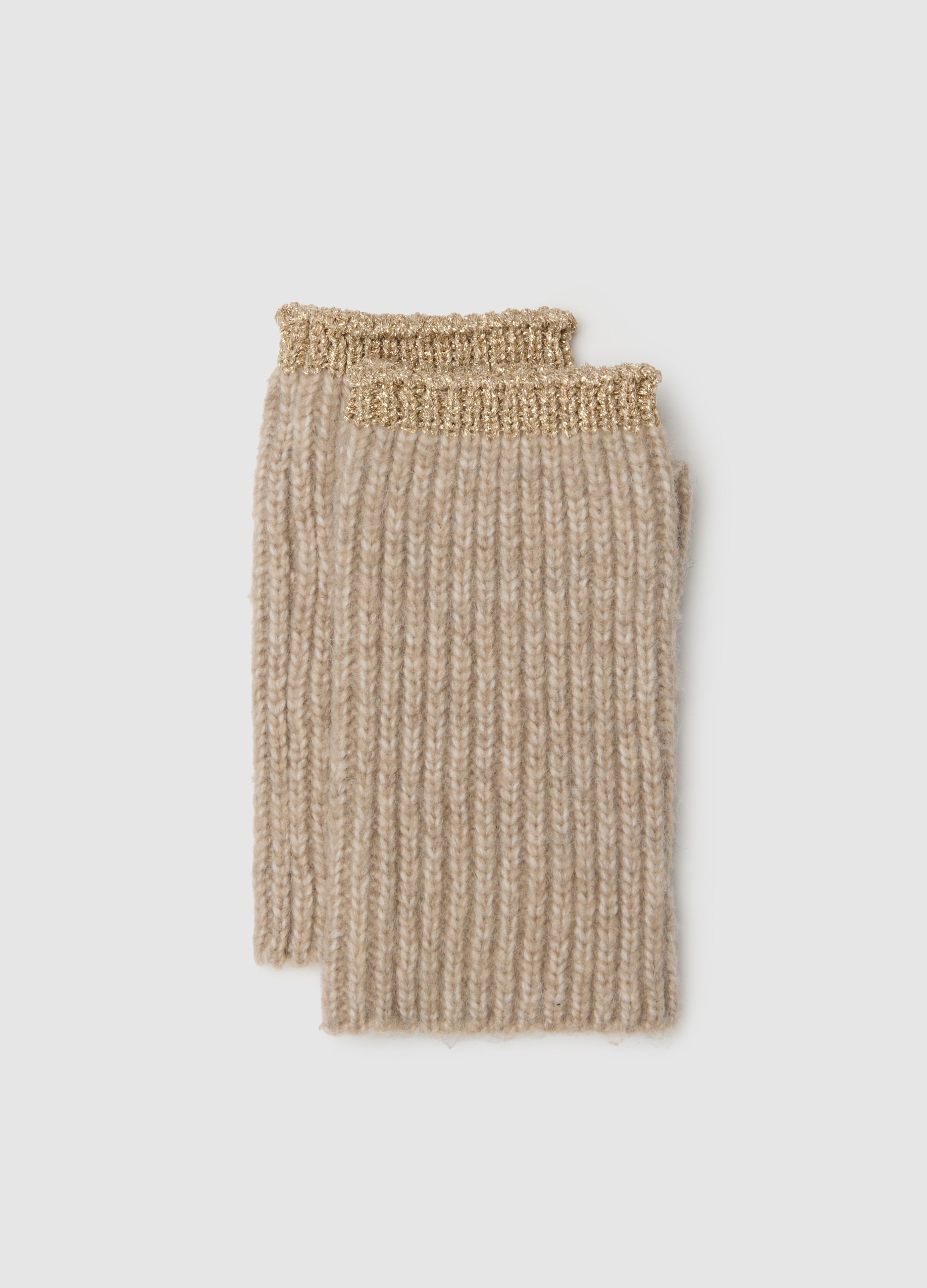 Guantes Beige Elásticos, Mujer, Beige Jaspeado, Talla: FASUL