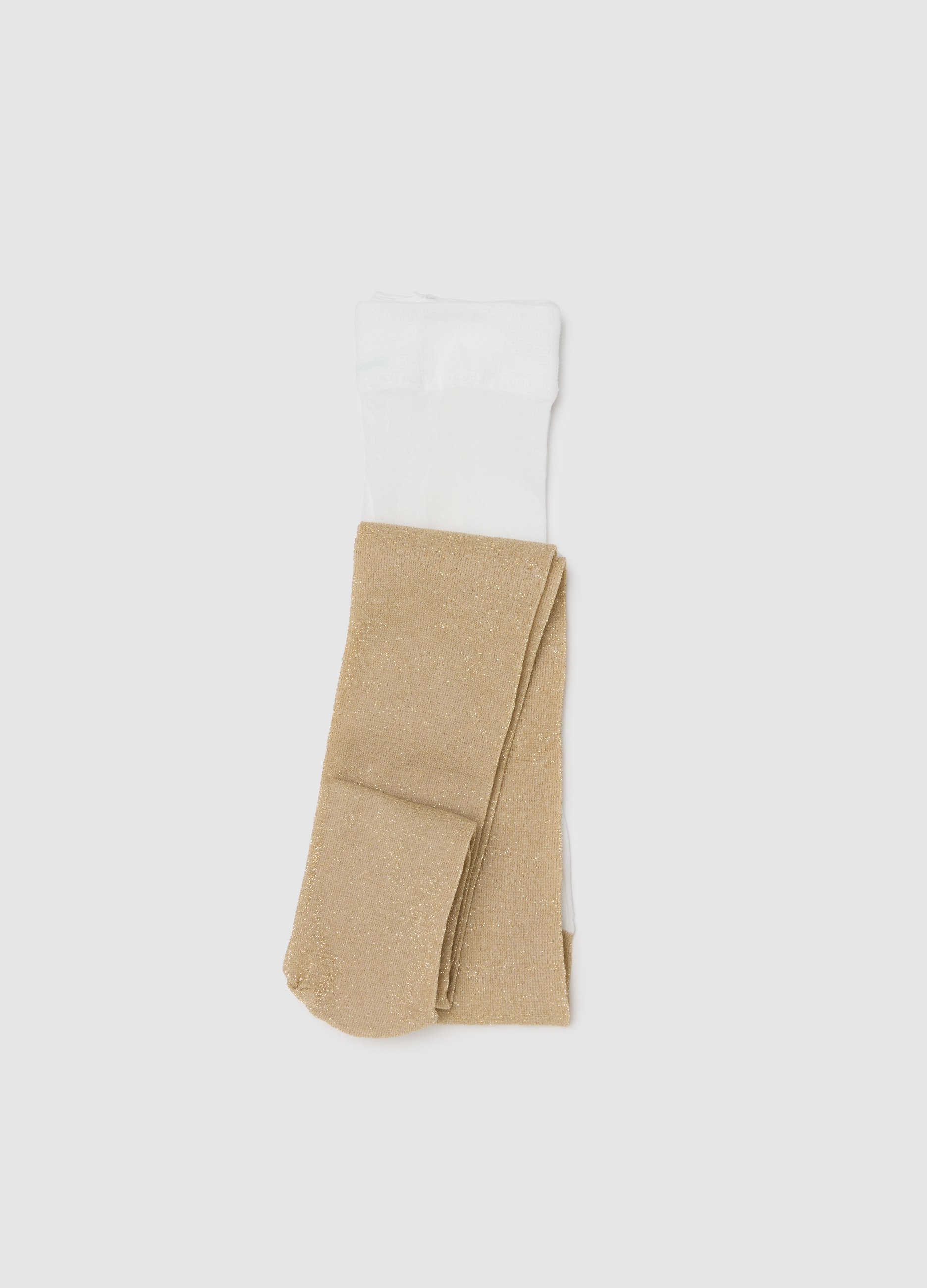 OVS KIDS, Collant Da Bambina Beige Con Glitter, Niña, Blanco/beige, Talla: 6-8