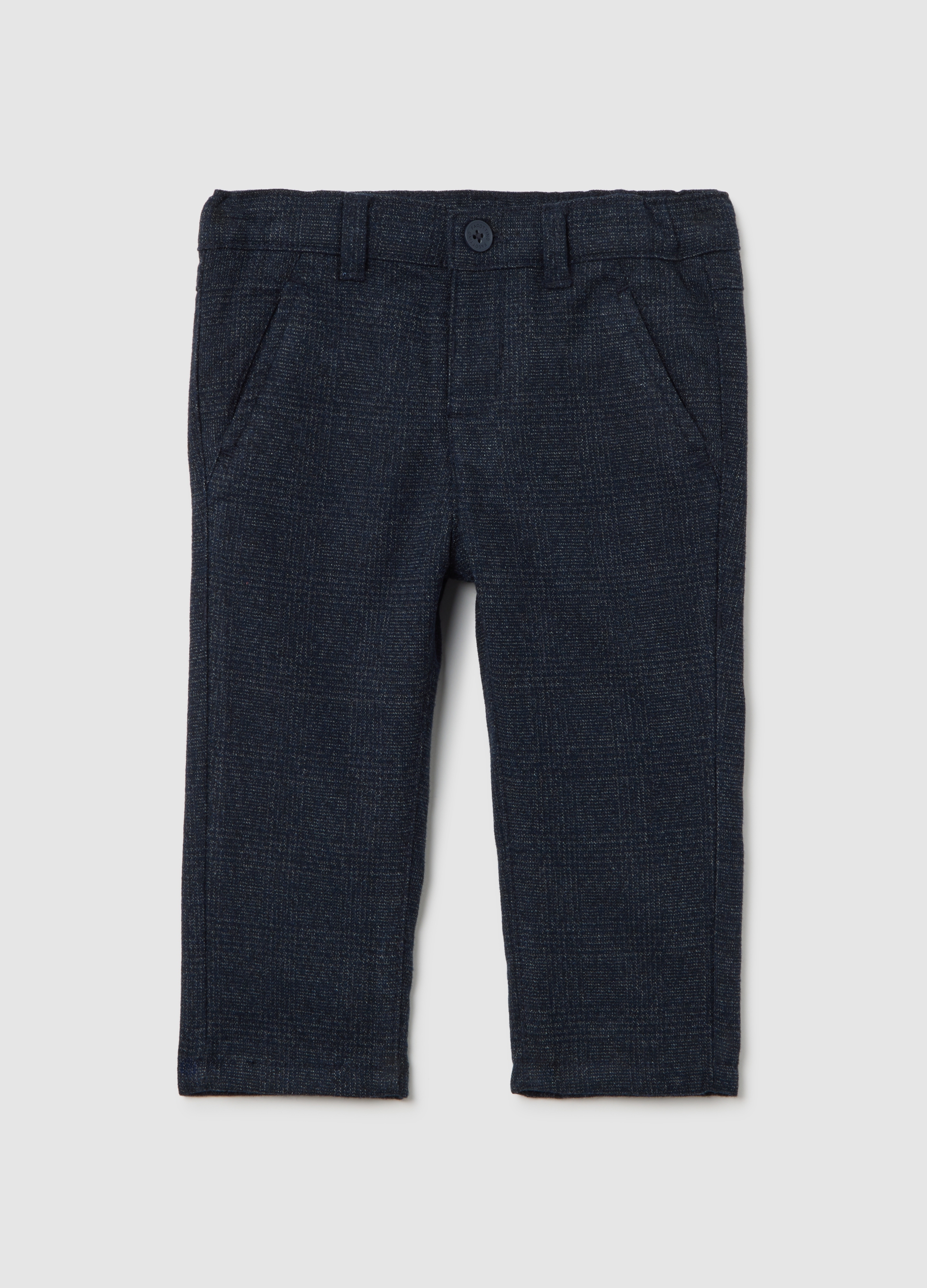 FAGOTTINO, Pantaloni Con Micro-quadri Blu Da Bimbo Regular Fit, Niño, Blu Bluette, Talla: 30-36