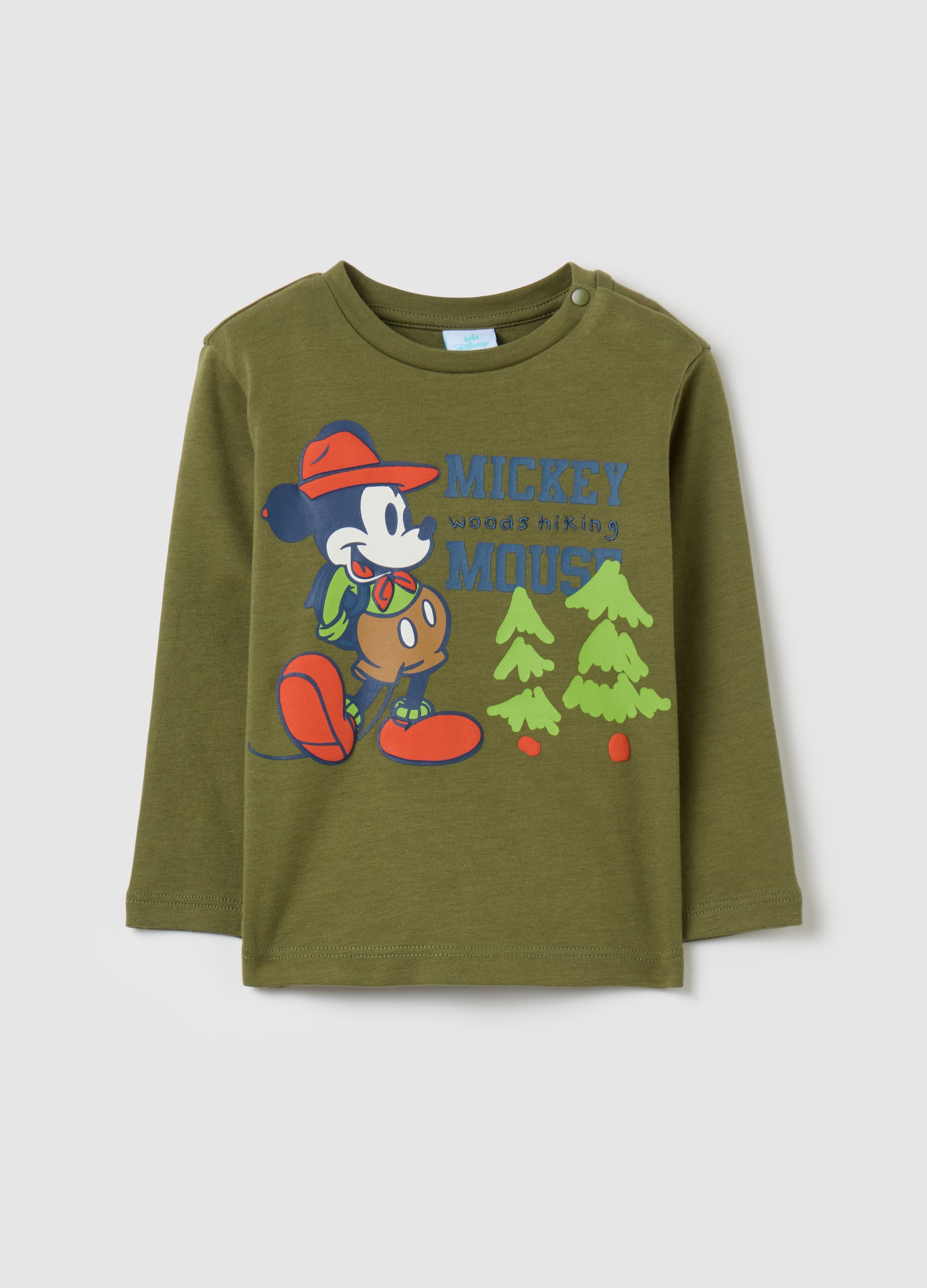 DISNEY, Camiseta De Algodón Con Estampado Mickey Montañero, Niño, Verde Pistacho, Talla: 18-24