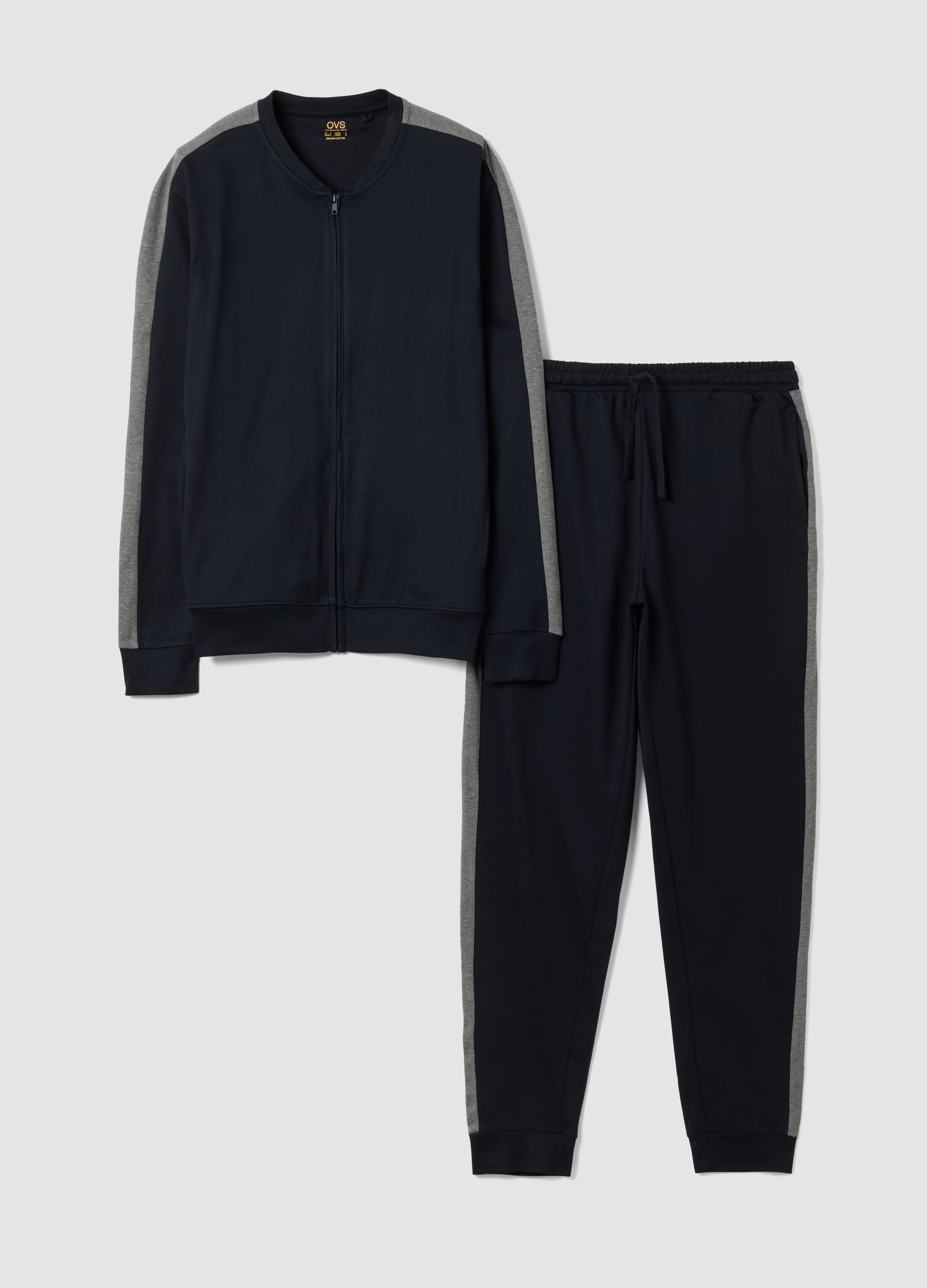 OVS, Pigiama Blu In Puro Cotone Organico Con Girocollo, Uomo, Nero, Taglia: S