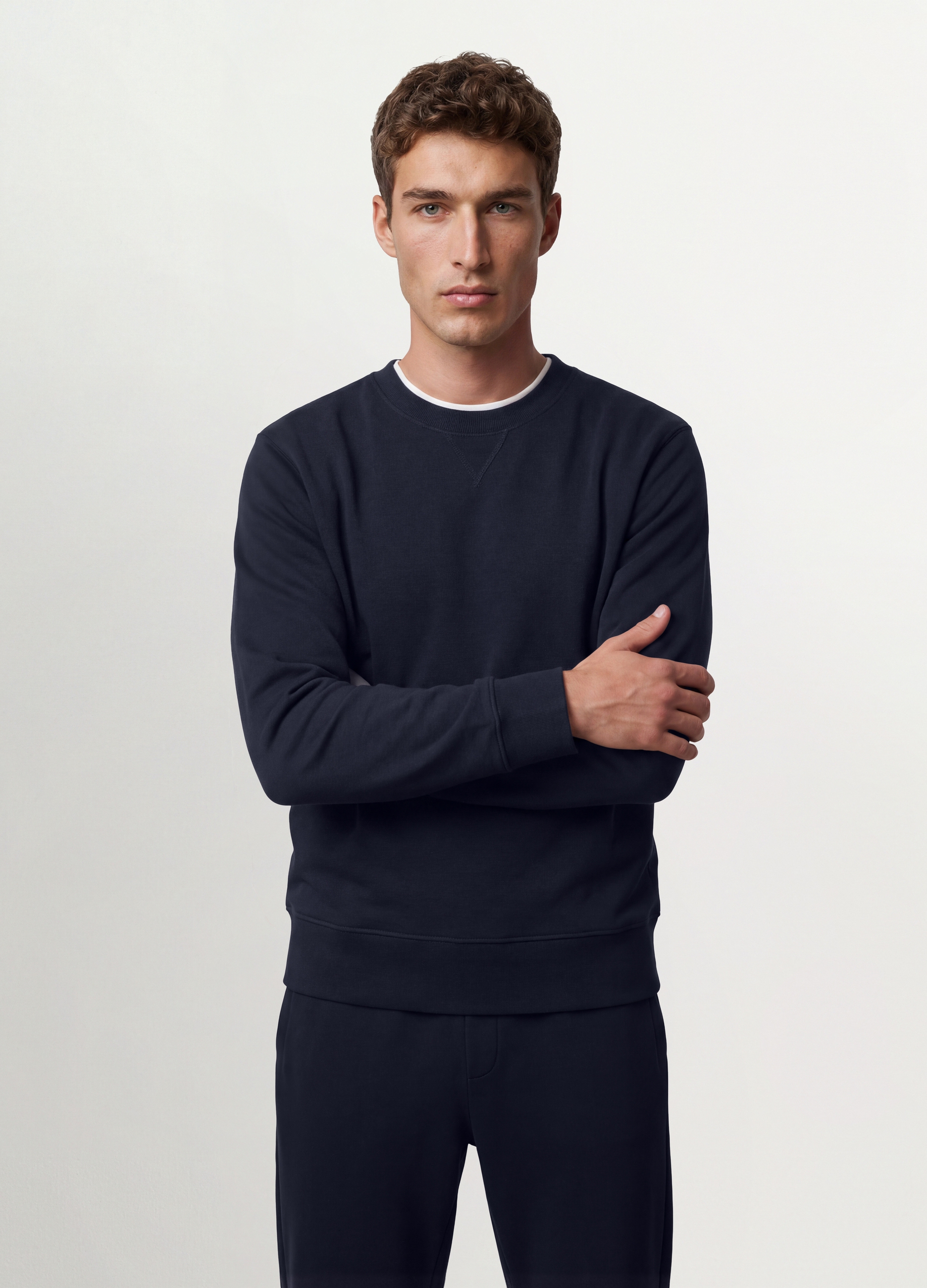 OVS, Felpa Blu Girocollo In Misto Cotone Regular Fit, Uomo, Blu, Taglia: L