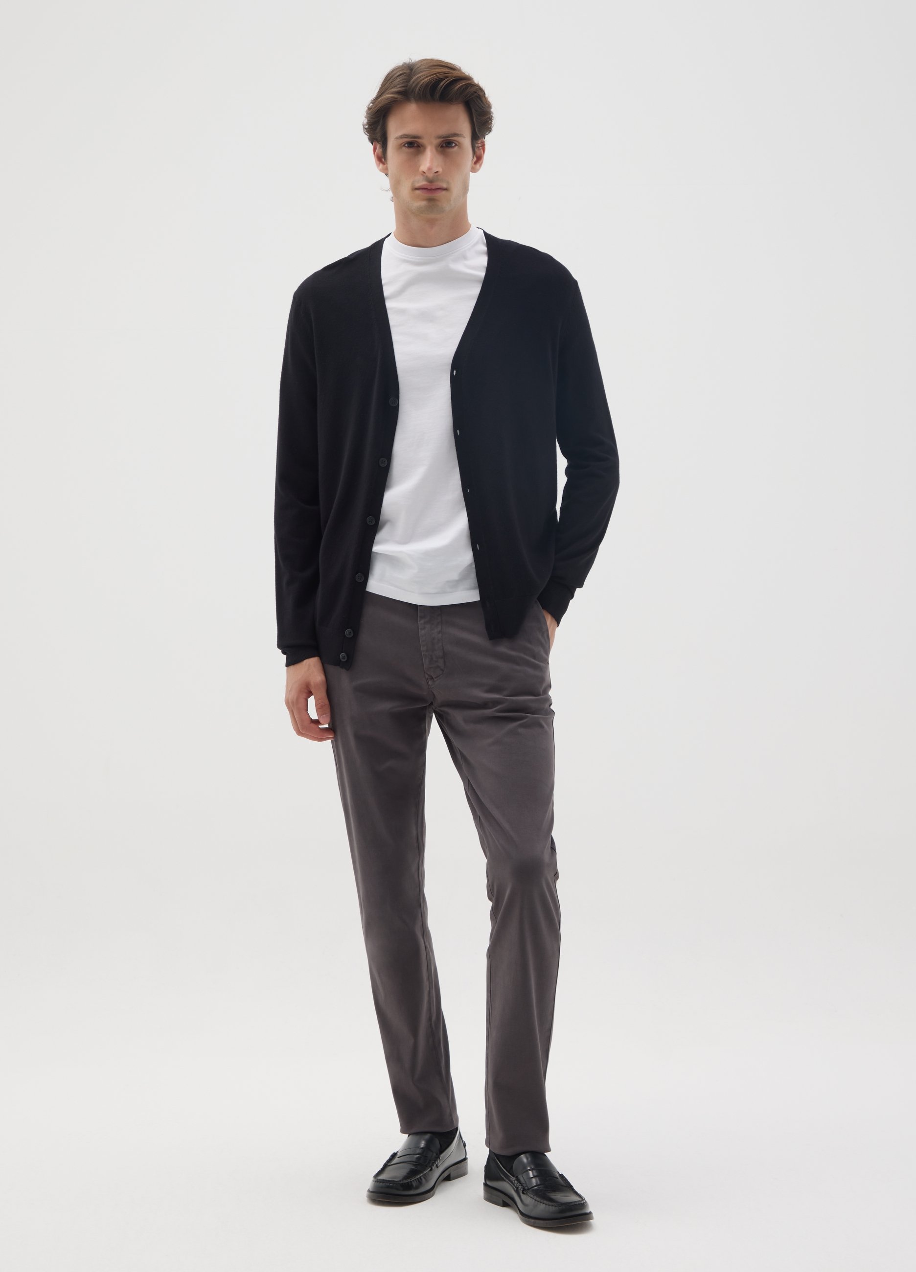 OVS, Pantalones Gris Regular Fit De Algodón Elástico, Hombre, Gris piedra, Talla: 54