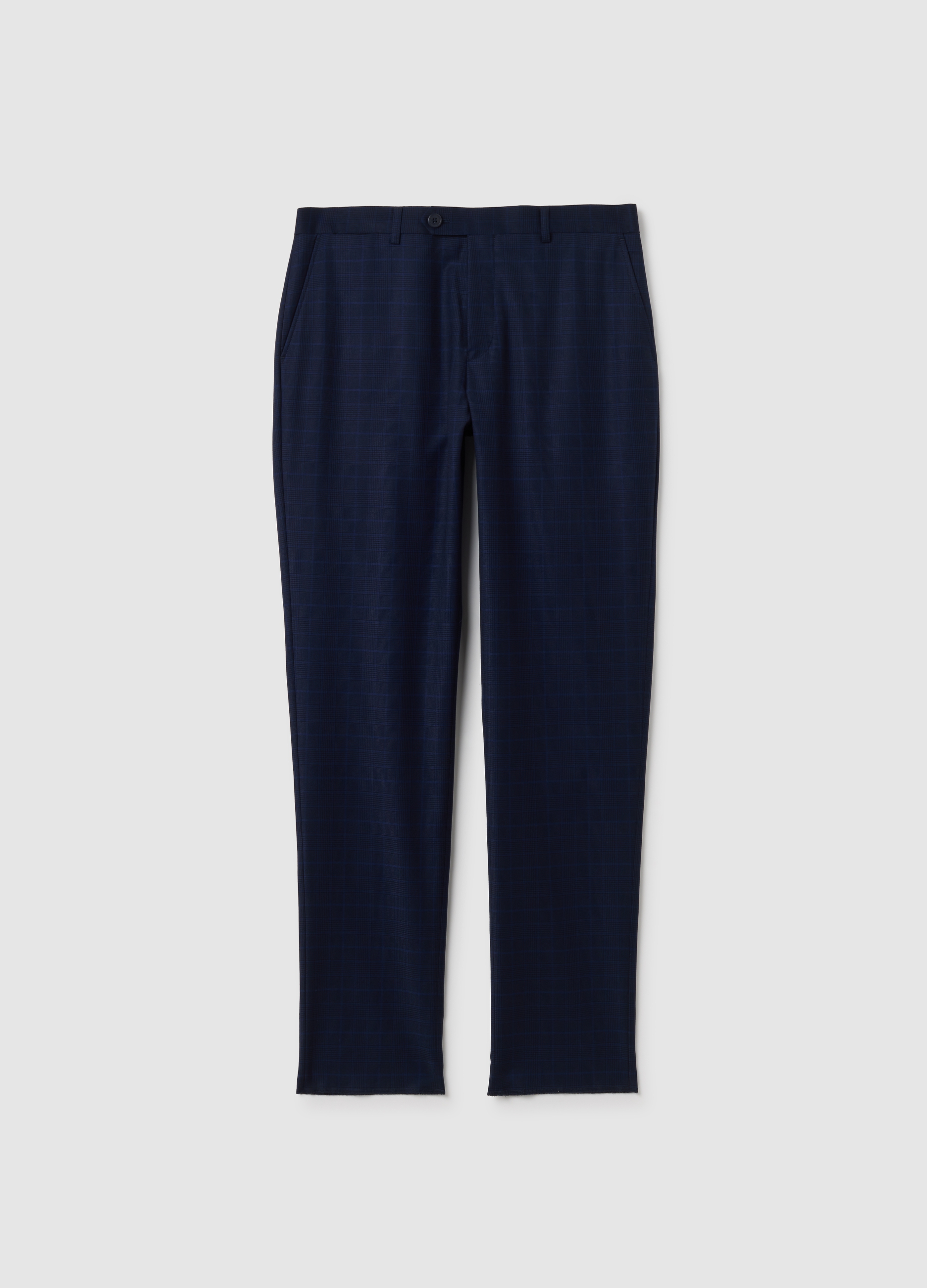 Pantalones Regular Fit De Mezcla Elástica Azul, Hombre, Blu Bluette, Talla: 56