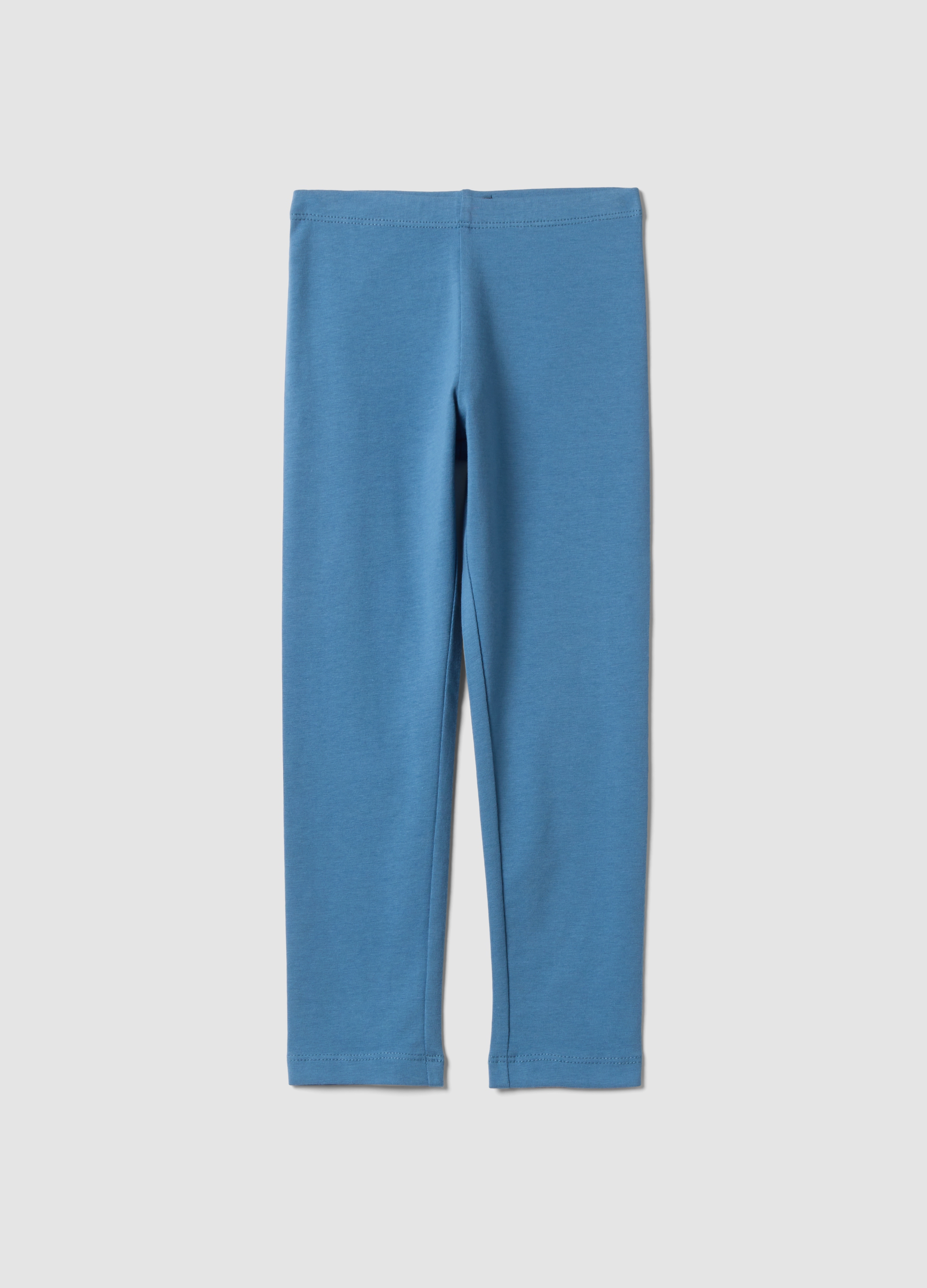 OVS KIDS, Leggings Azzurri In Cotone Elasticizzato Skinny Fit, Bambina, Azzurro, Taglia: 5-6