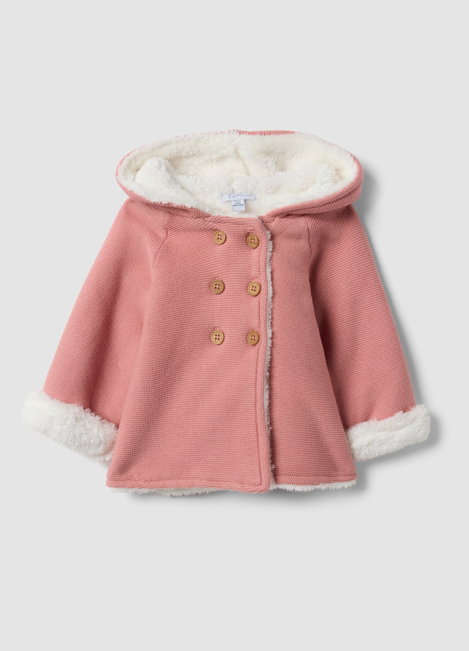 FAGOTTINO, Giacca Rosa Con Cappuccio In Puro Cotone Organico Per Neonata, Rosa, Taglia: 1-3