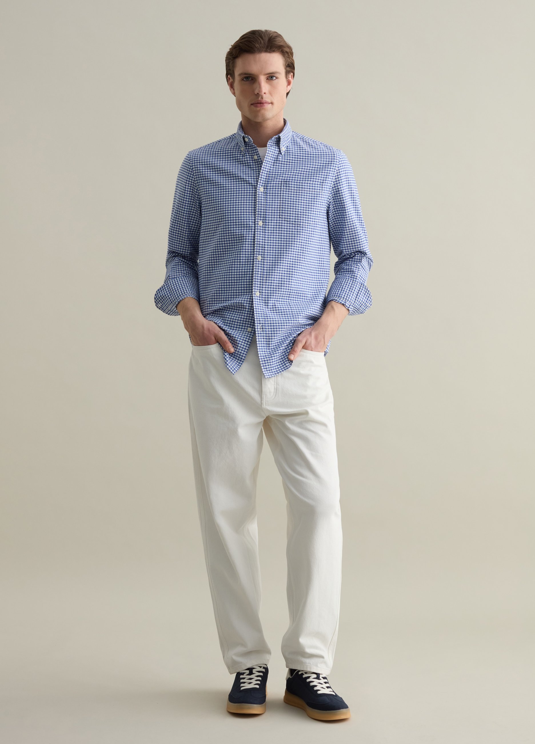 PIOMBO, Camicia In Cotone Oxford A Quadretti, Uomo, Multicolor, Taglia: M