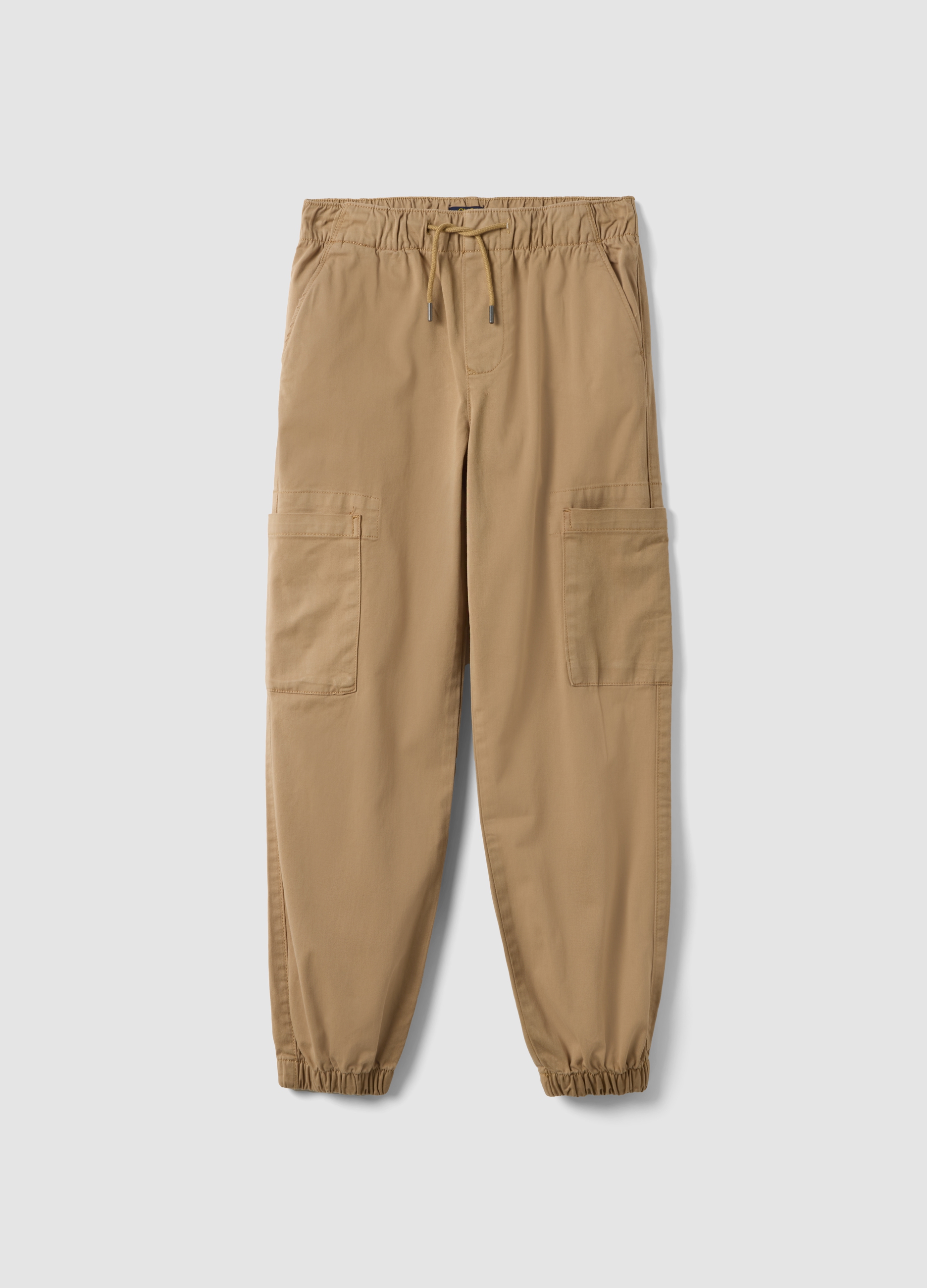 OVS KIDS, Jogger Cargo Marroni In Cotone Elasticizzato, Bambino, Marrone, Taglia: 10-11