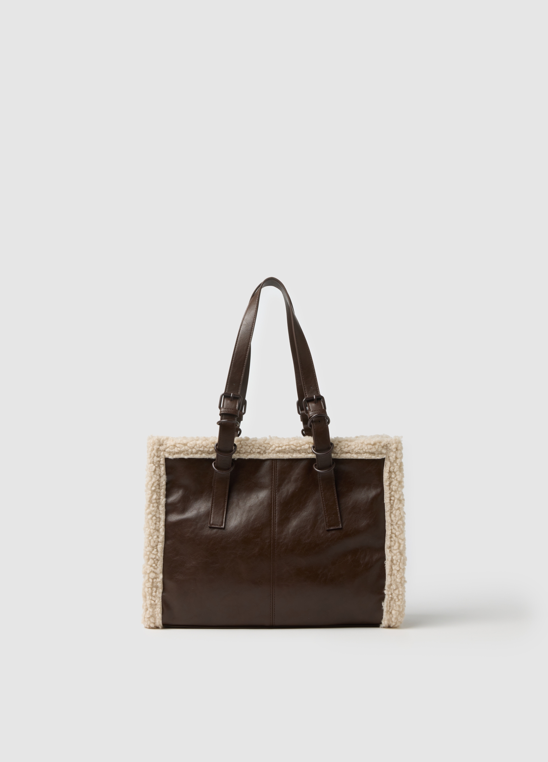 OVS, Borsa Shopper Marrone, Donna, Multicolor, Taglia: ONE SIZE