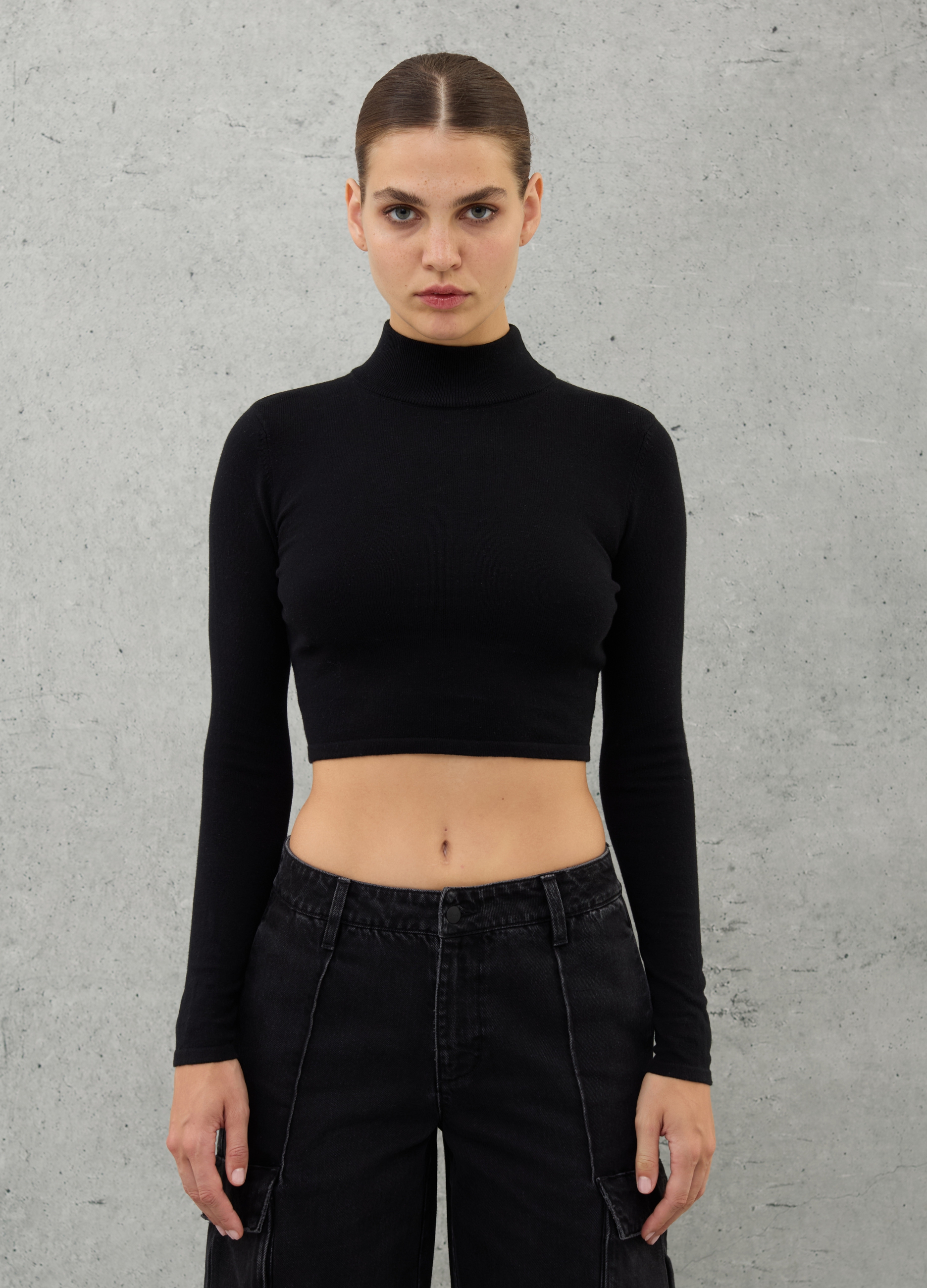 UTOPJA, High Neck Knit Top Black, Donna, Nero, Taglia: XL