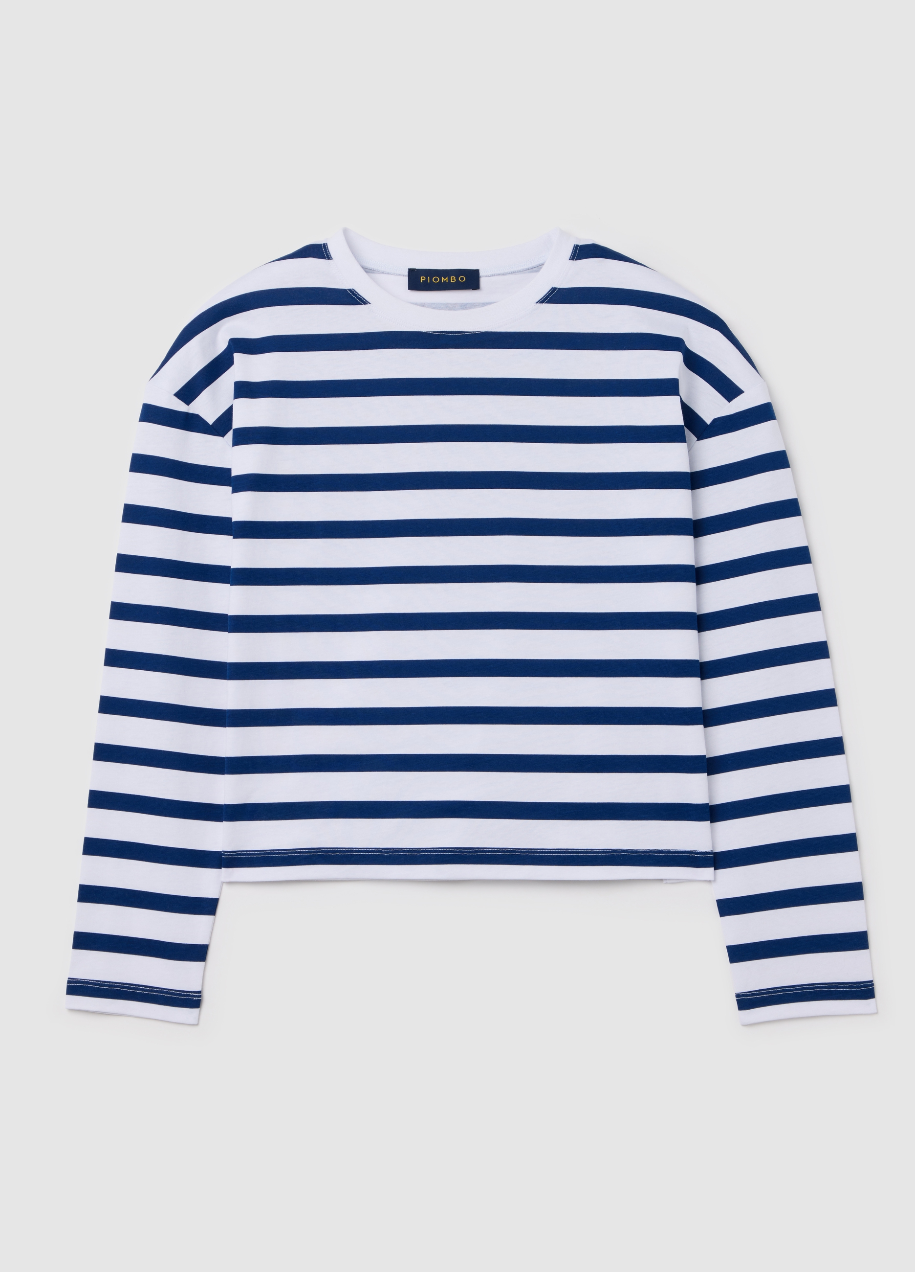 PIOMBO, T-shirt Boxy Fit A Righe, Donna, Multicolor, Taglia: XS