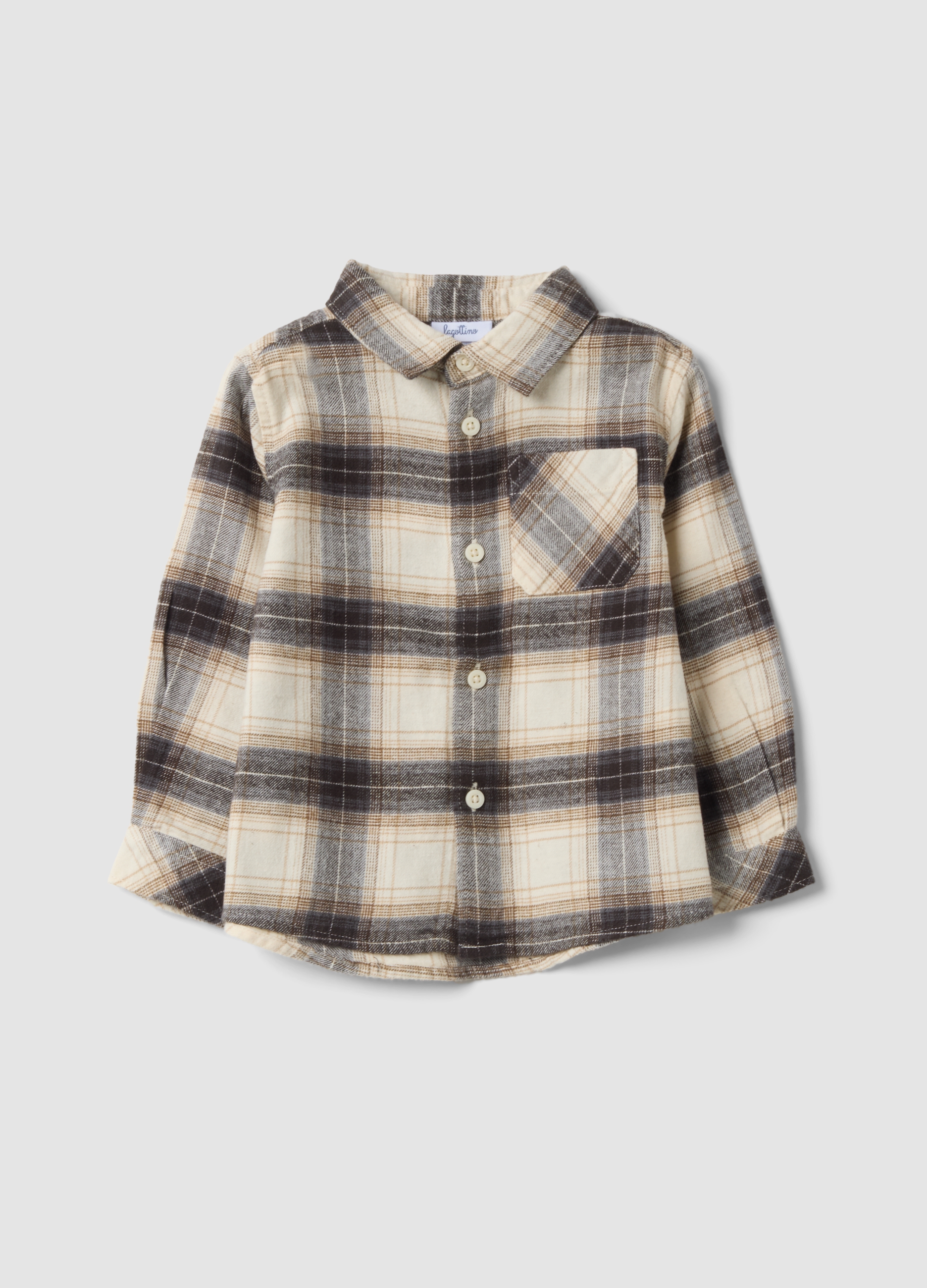 FAGOTTINO, Camicia Multicolor A Quadri In Puro Cotone Regular Fit, Bambino, Multicolor, Taglia: 30-36
