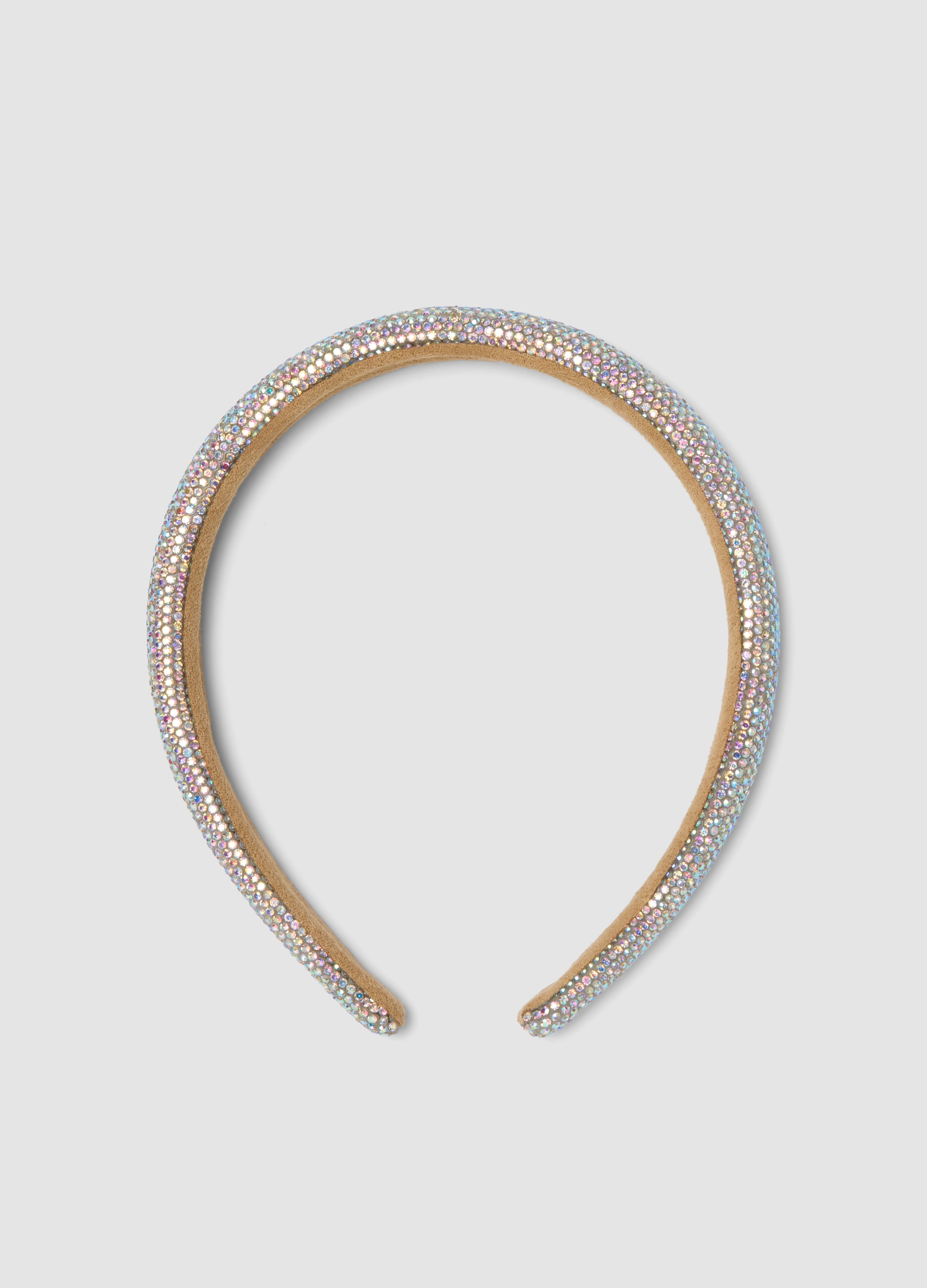 OVS KIDS, Cerchietto Beige Con Strass Multicolor Per Bambina E Ragazza, Bianco, Taglia: ONE SIZE