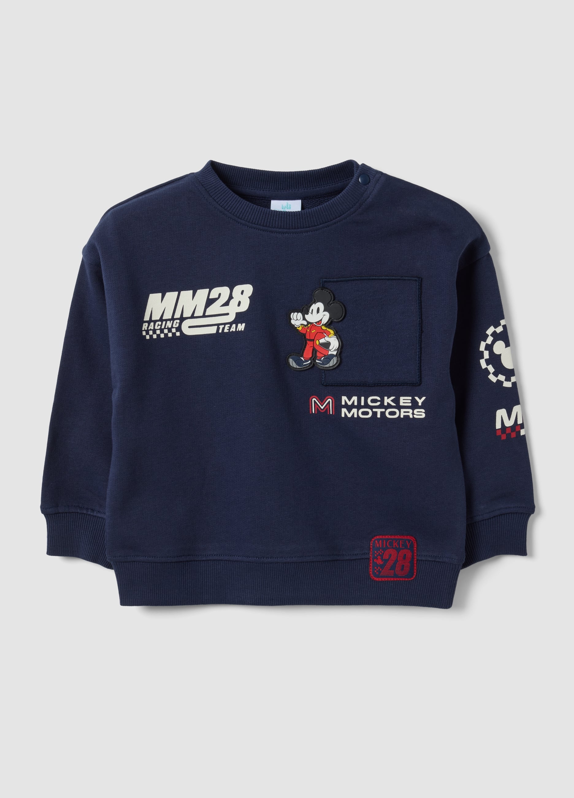 FAGOTTINO, Felpa Blu In Puro Cotone Con Girocollo E Stampa Mickey Over Fit Per Bimbo, Bambino, Blu, Taglia: 30-36