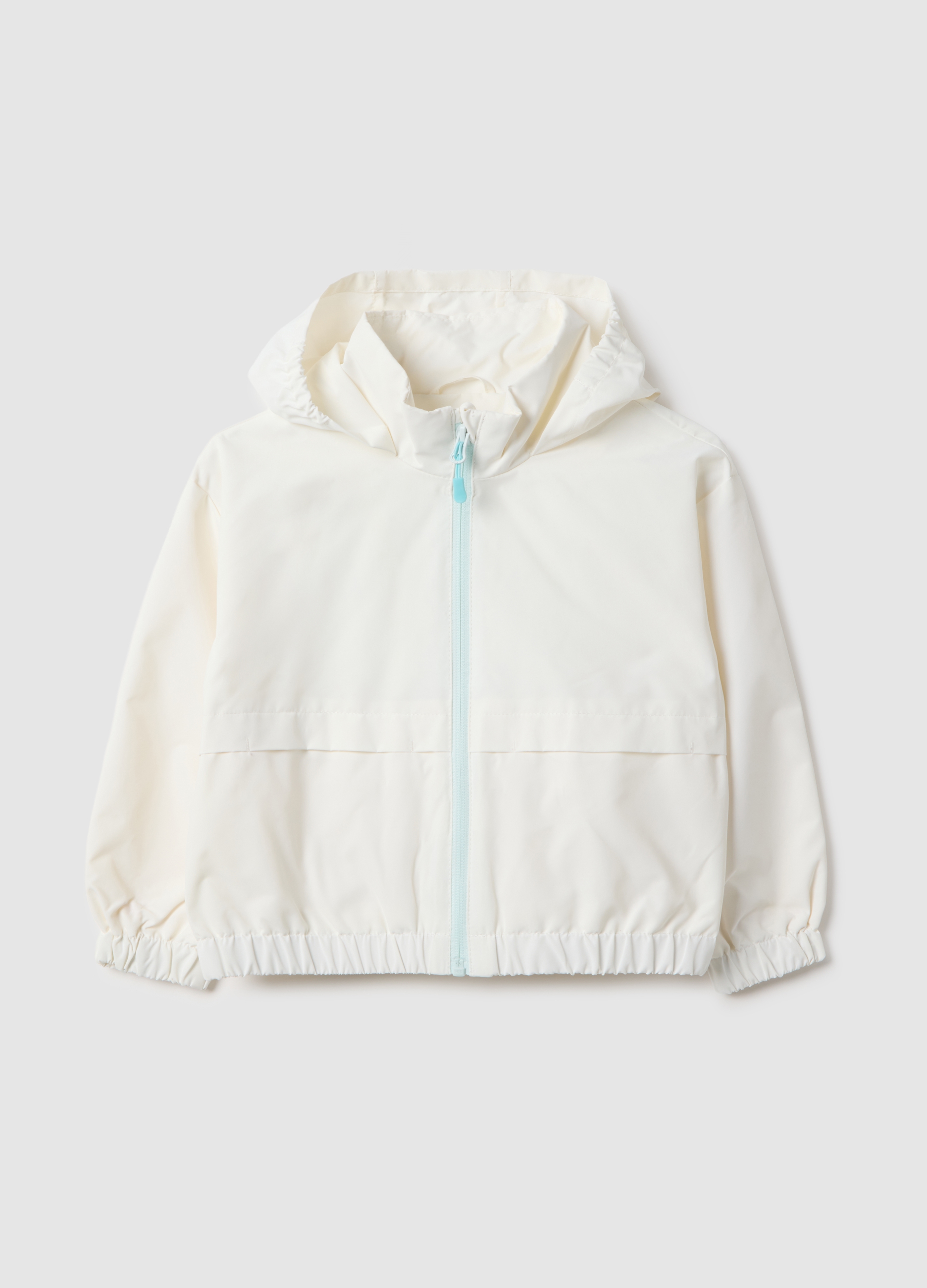 OVS KIDS, Chaqueta Ligera Blanca Para Niñas Ajuste Regular Con Cremallera Y Capucha, Niña, Blanco óptico, Talla: 7-8