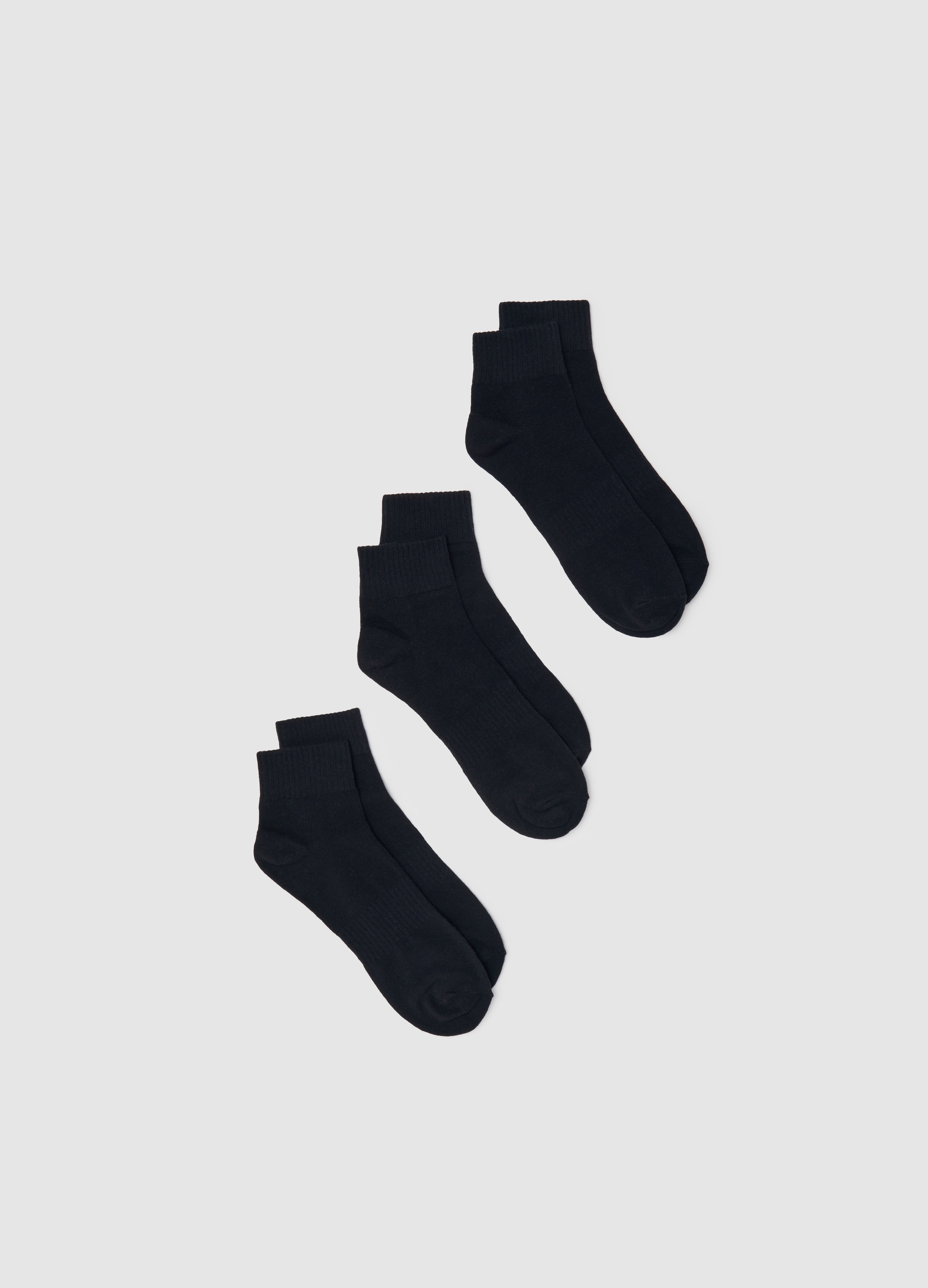 OVS , Tripack Calze Corte Tinta Unita, Uomo, Blu, Taglia: 38-42